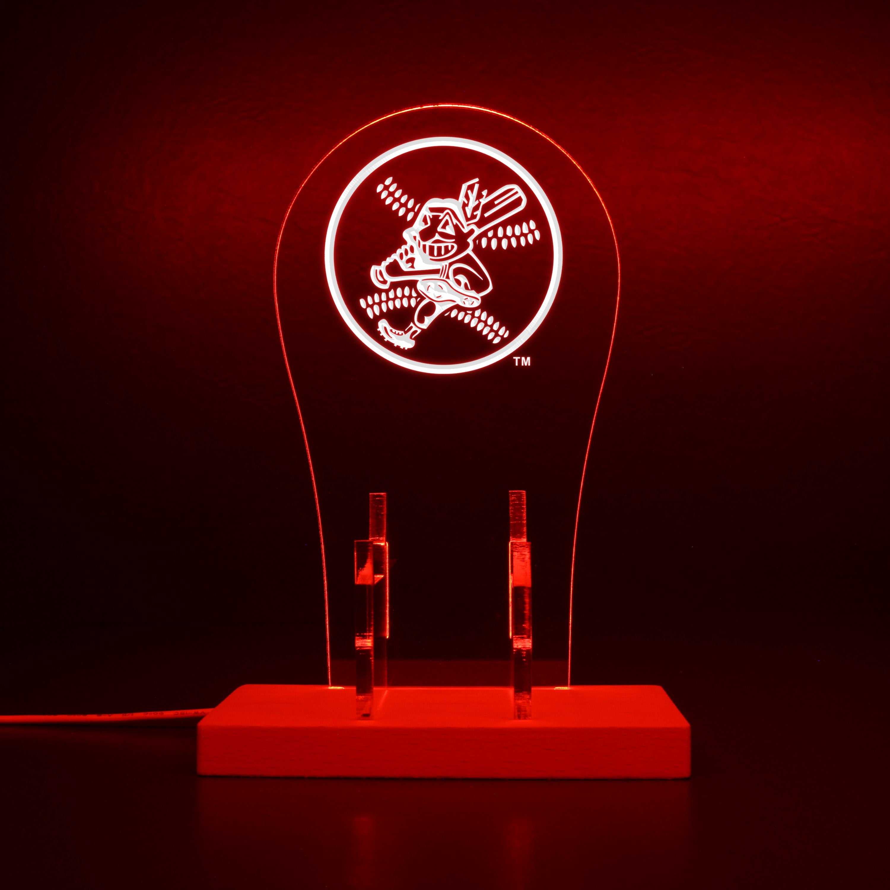 Cleveland Indians Alternate Logos used in 1973 - 1978 RGB LED Gaming Headset Controller Stand