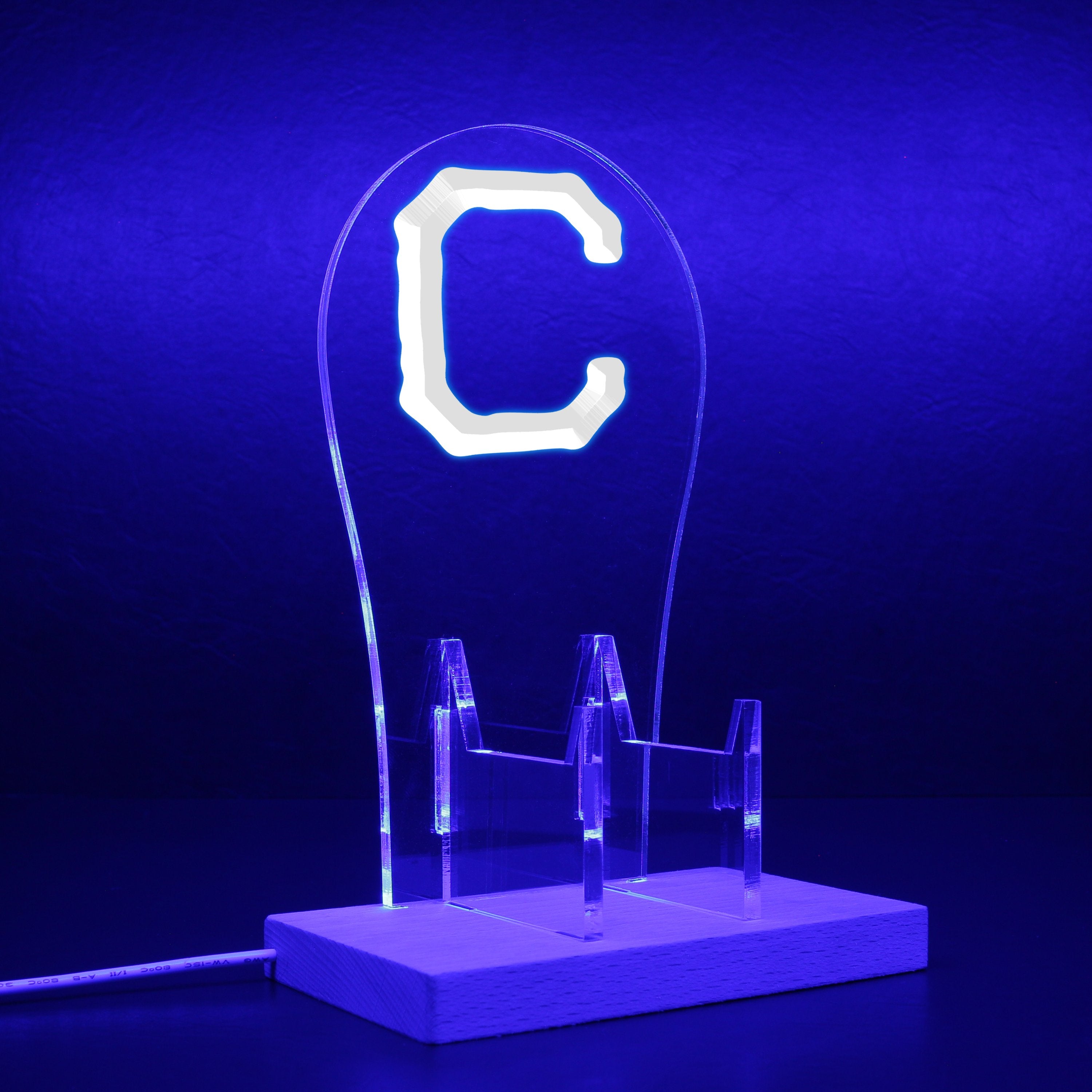 Cleveland Indians Cap used in 1918 RGB LED Gaming Headset Controller Stand