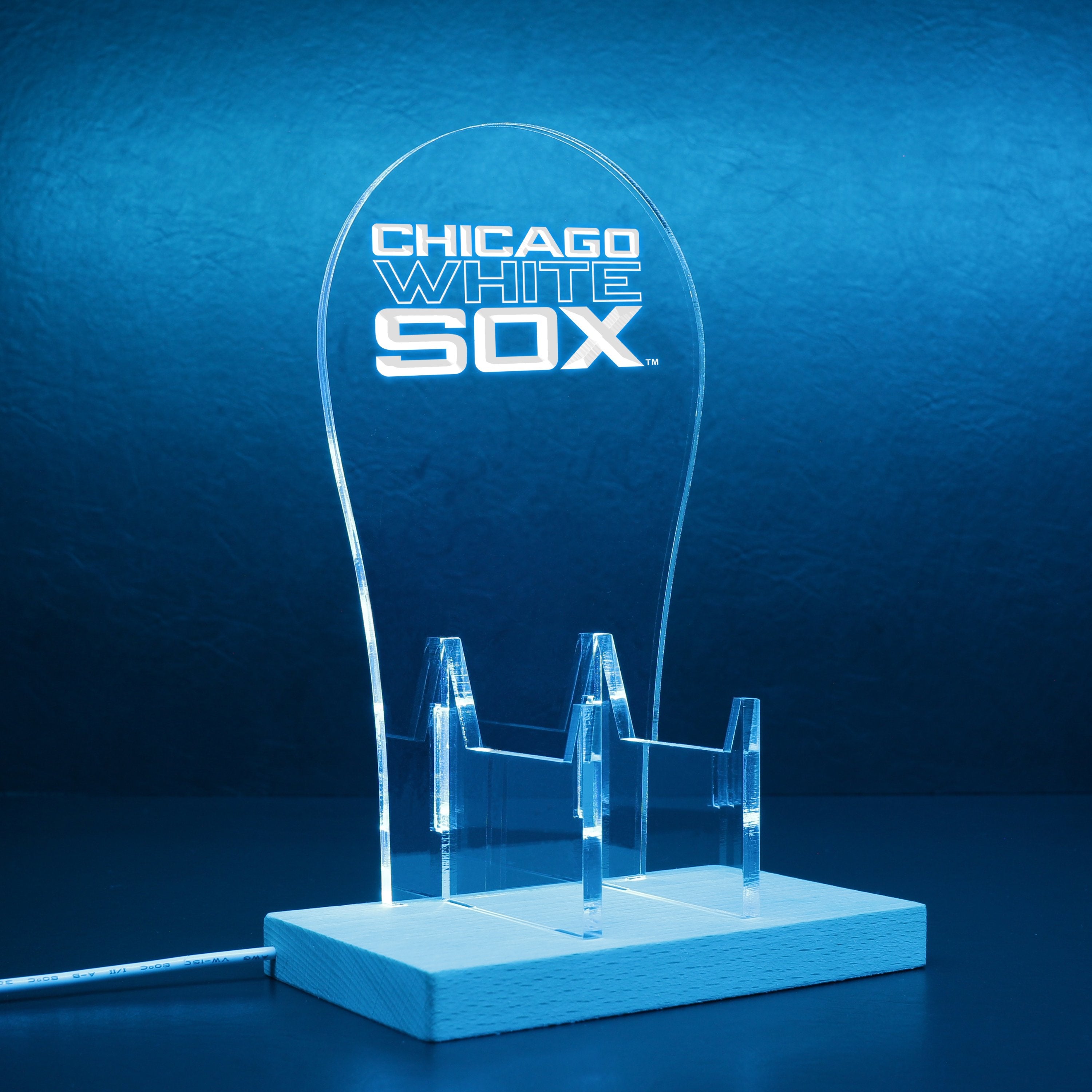 Chicago White Sox Wordmark used in 1991 - Pres RGB LED Gaming Headset Controller Stand
