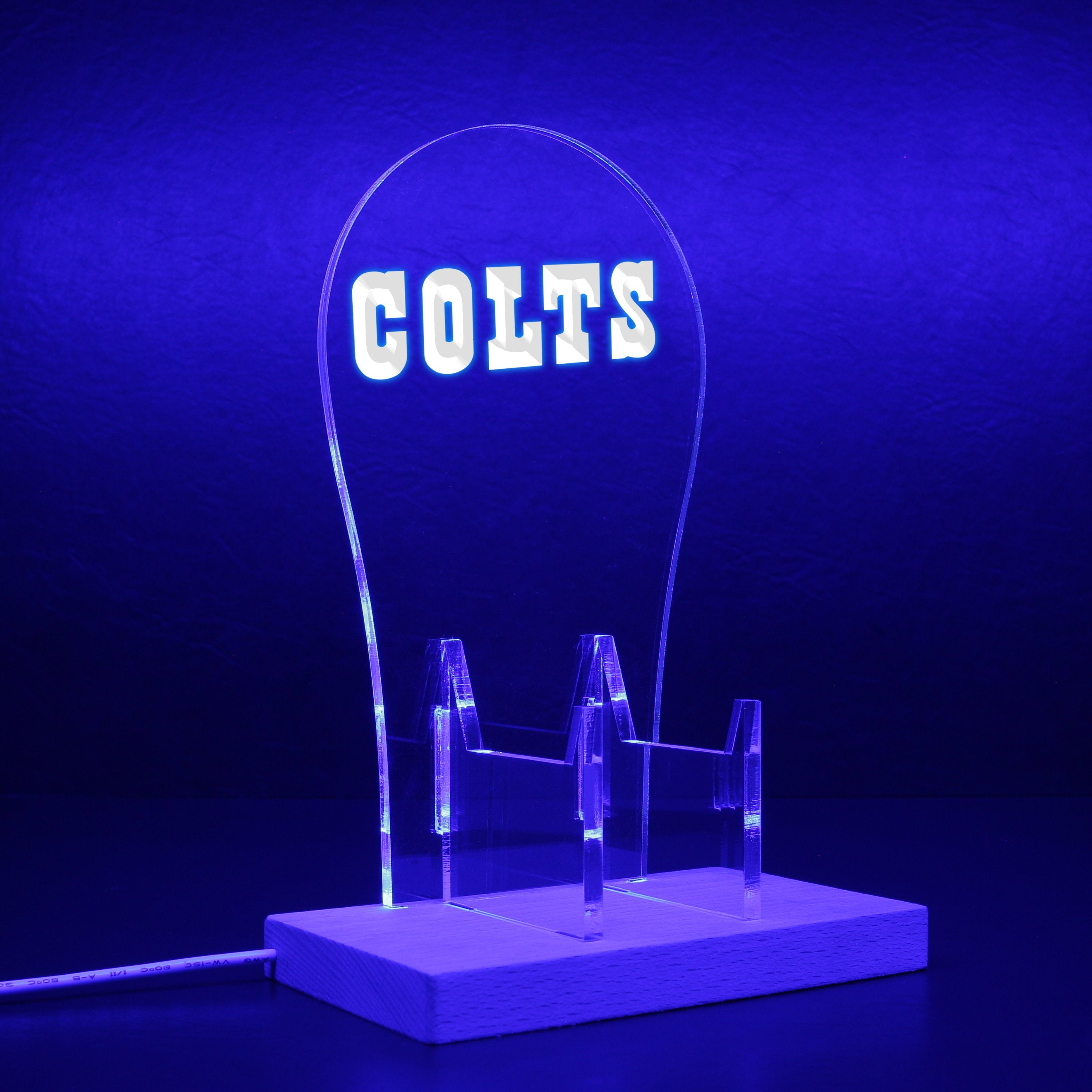 Indianapolis Colts script logo in use since 1984 RGB LED Gaming Headset Controller Stand