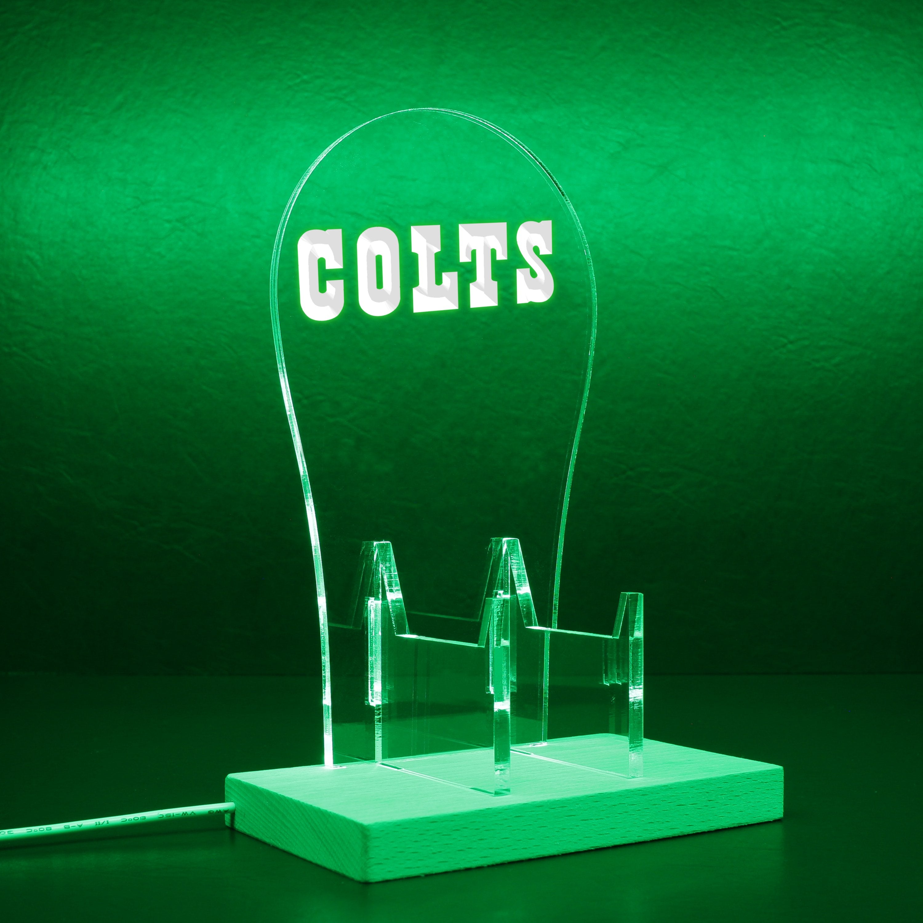 Indianapolis Colts script logo in use since 1984 RGB LED Gaming Headset Controller Stand