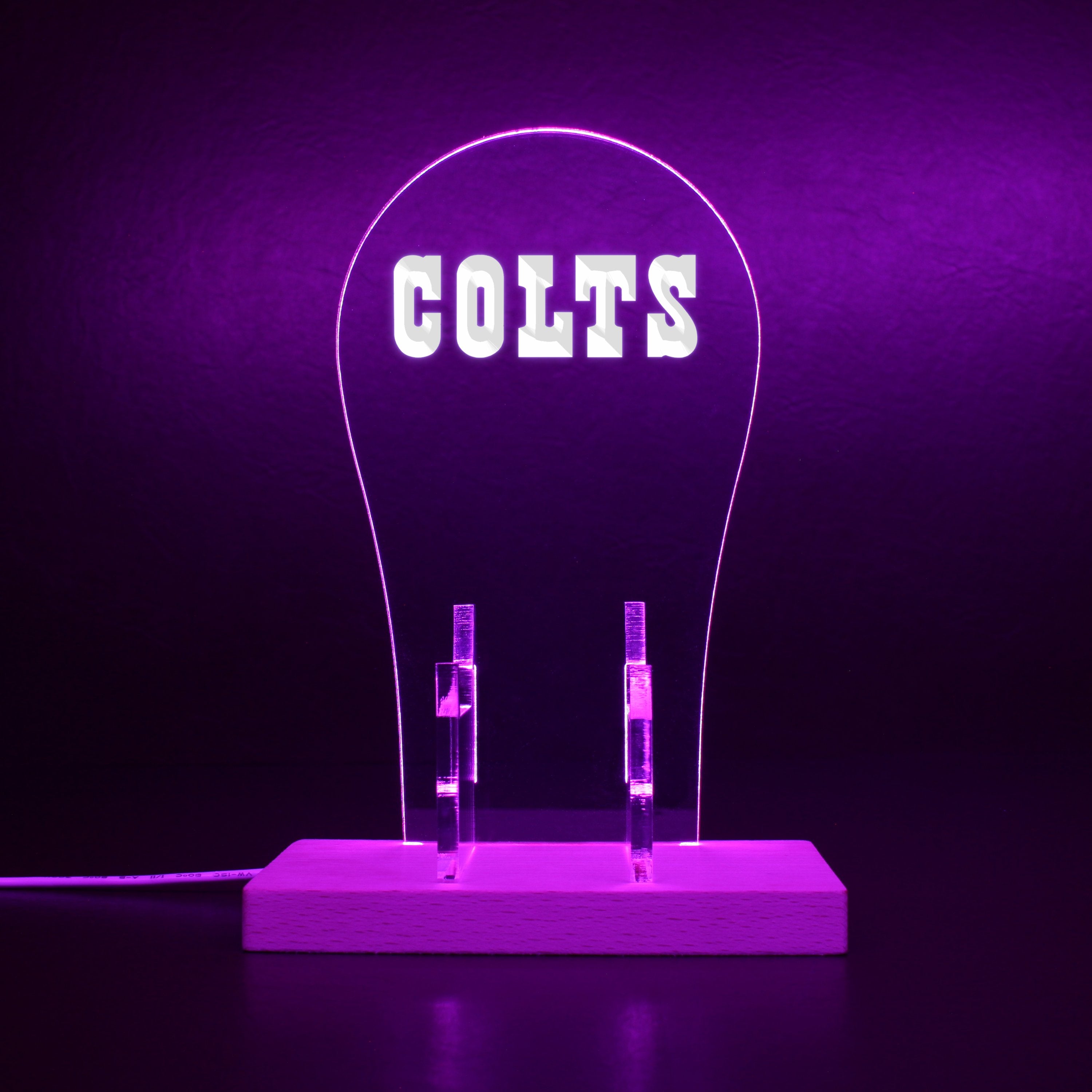 Indianapolis Colts script logo in use since 1984 RGB LED Gaming Headset Controller Stand