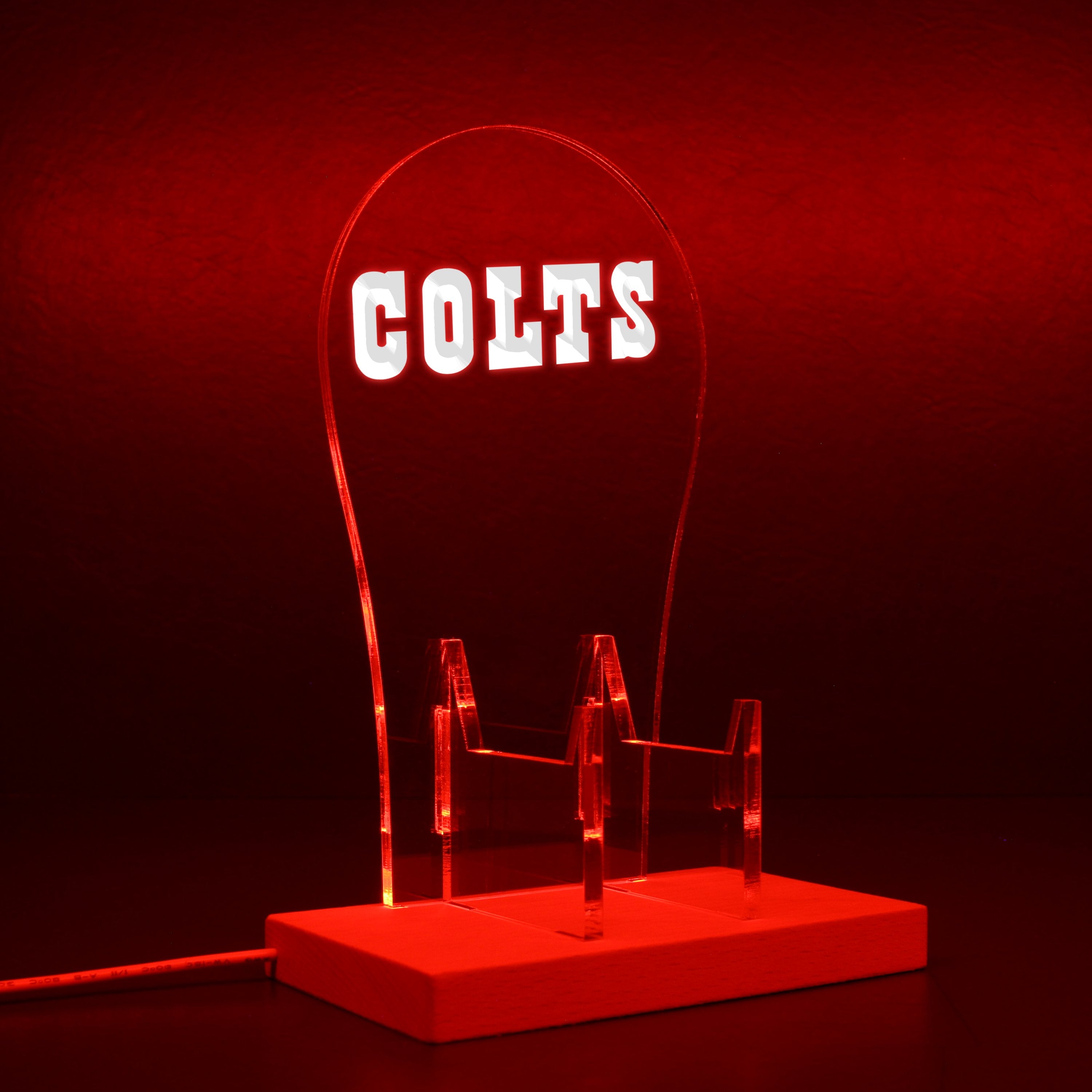 Indianapolis Colts script logo in use since 1984 RGB LED Gaming Headset Controller Stand