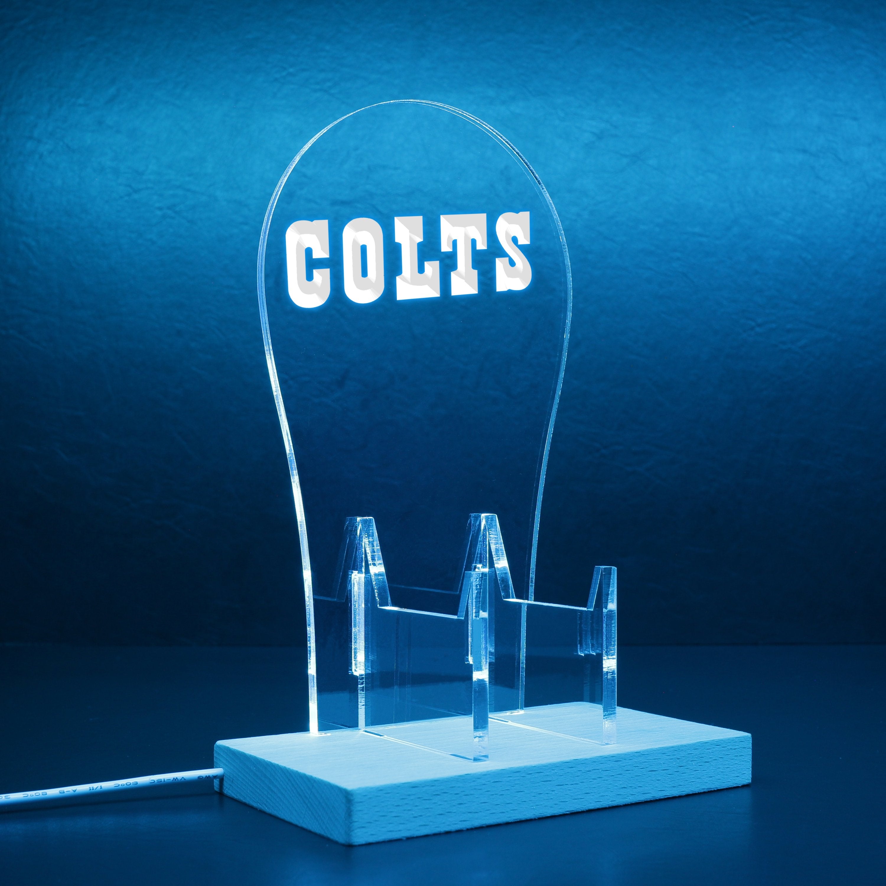 Indianapolis Colts script logo in use since 1984 RGB LED Gaming Headset Controller Stand