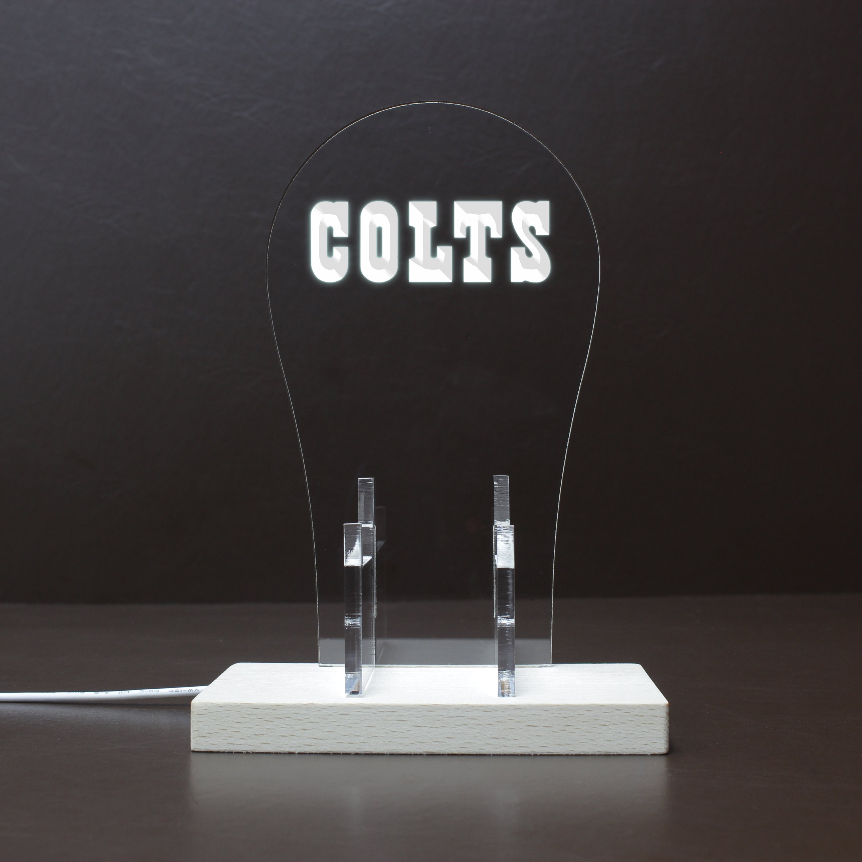 Indianapolis Colts script logo in use since 1984 RGB LED Gaming Headset Controller Stand