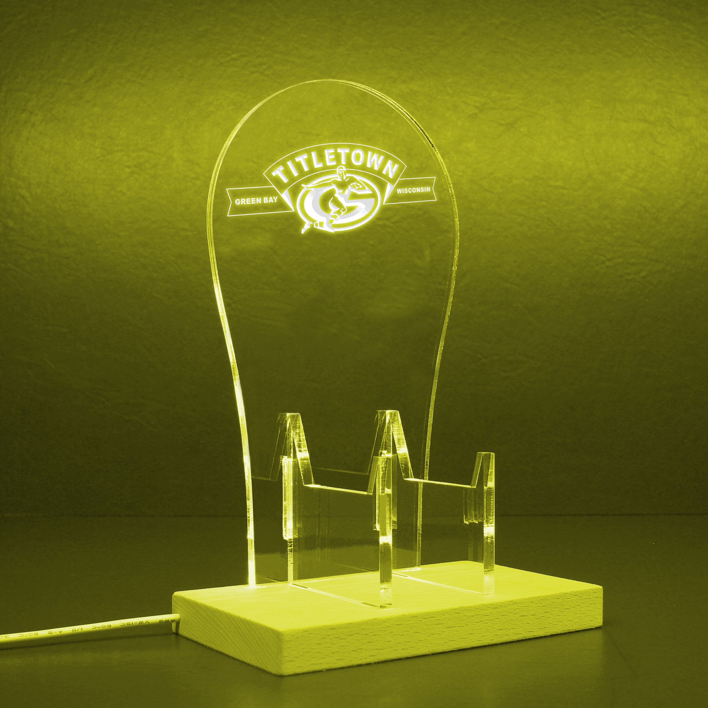 Titletown Logo Green Bay Packers RGB LED Gaming Headset Controller Stand