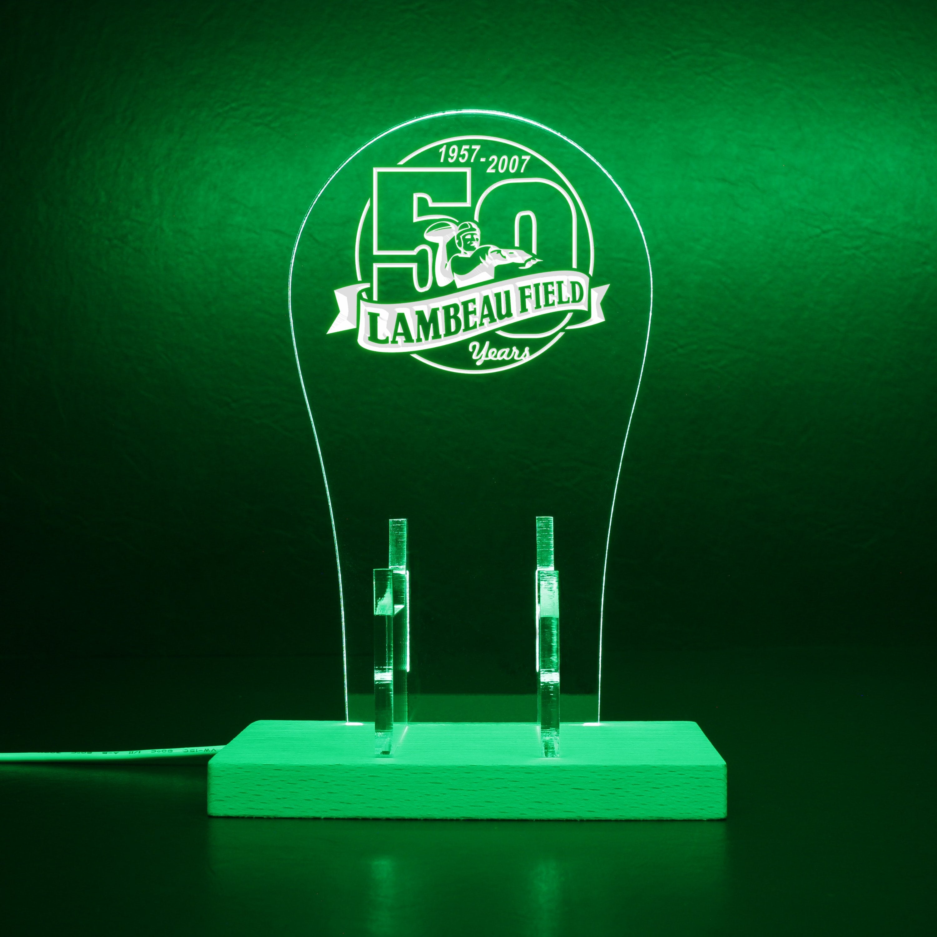 50th Anniversary of Lambeau Field Green Bay Packers RGB LED Gaming Headset Controller Stand