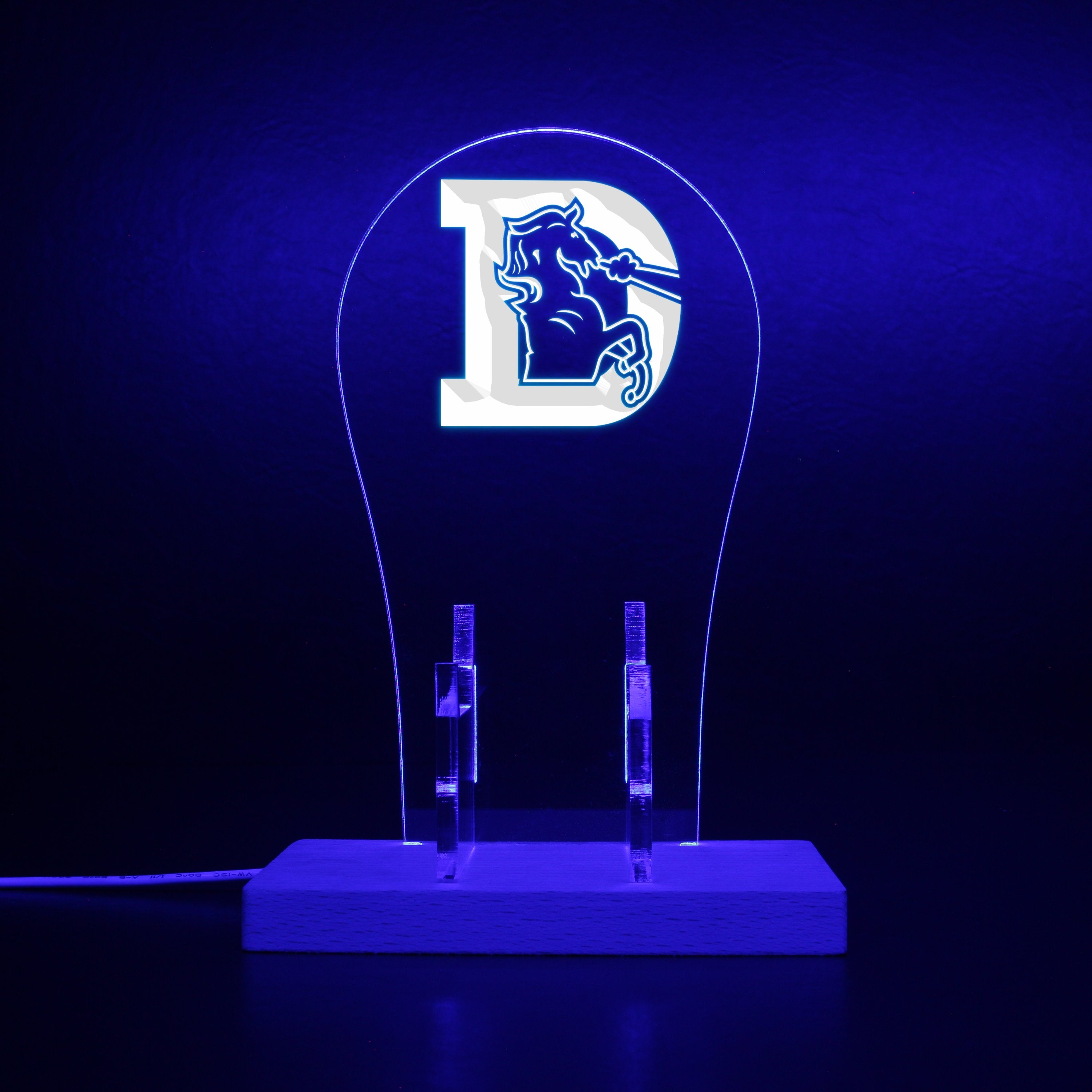 Denver Broncos primary logo in use from 1968-1996 RGB LED Gaming Headset Controller Stand