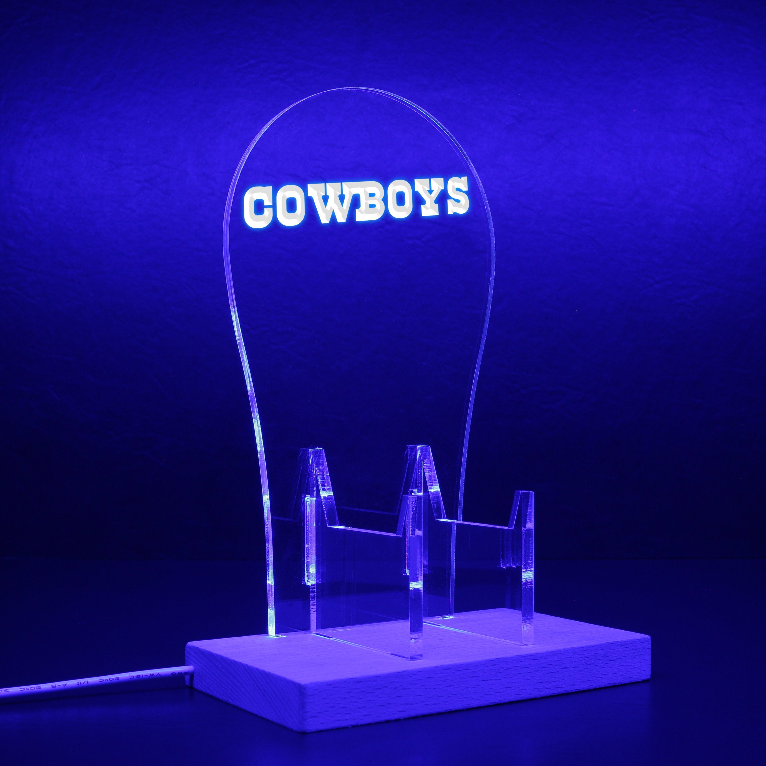Dallas Cowboys script logo in use since 1960 RGB LED Gaming Headset Controller Stand