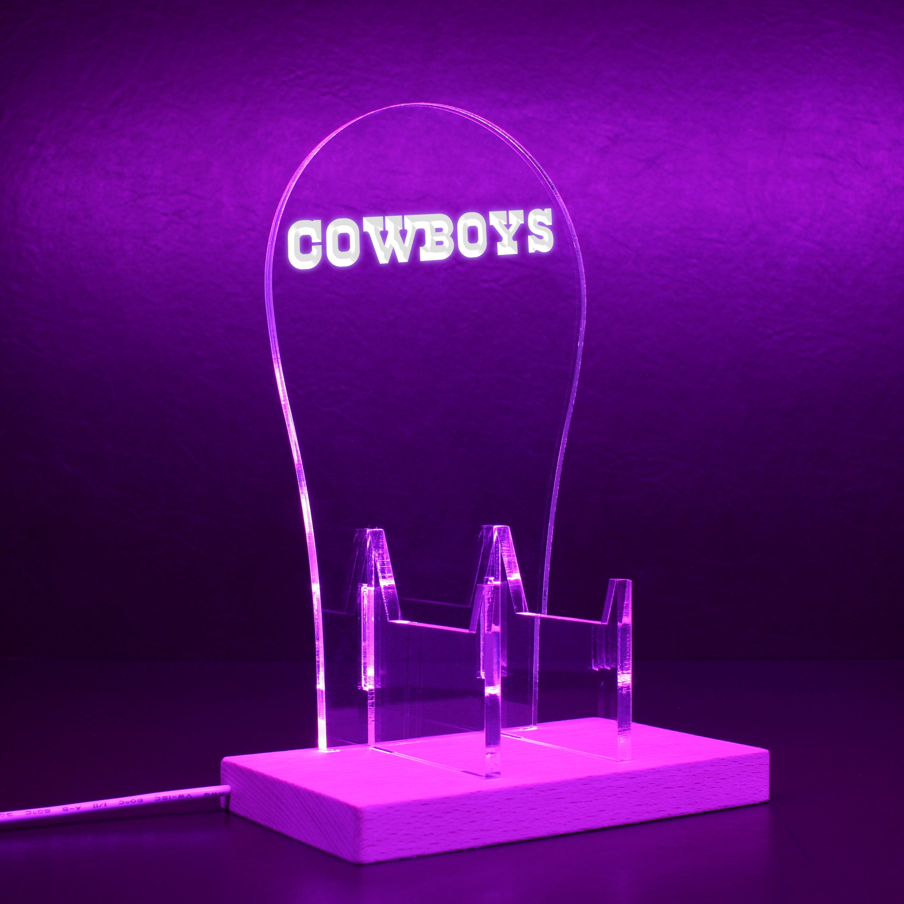 Dallas Cowboys script logo in use since 1960 RGB LED Gaming Headset Controller Stand