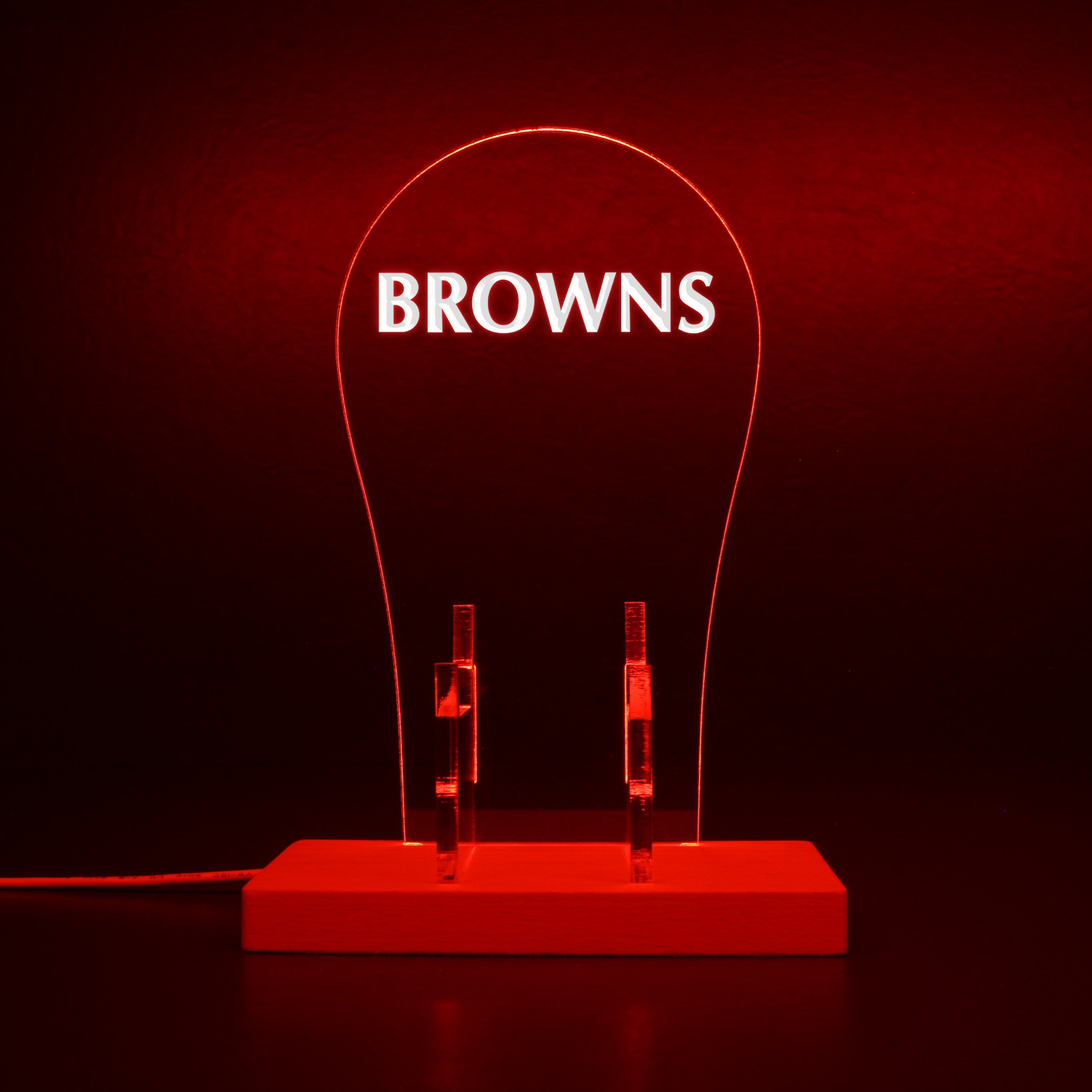 Cleveland Browns script logo in use from 1975-1995 RGB LED Gaming Headset Controller Stand