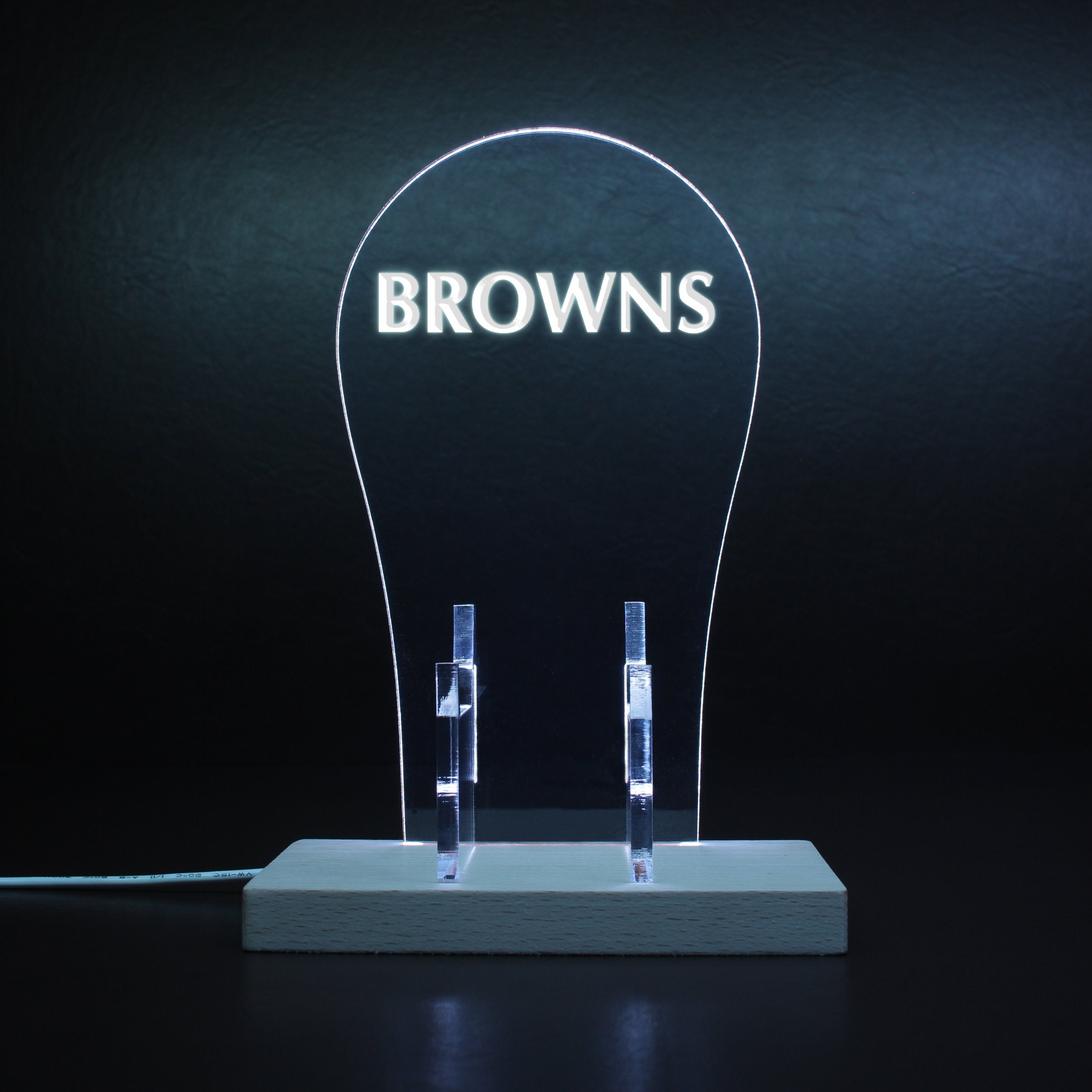 Cleveland Browns script logo in use from 1975-1995 RGB LED Gaming Headset Controller Stand