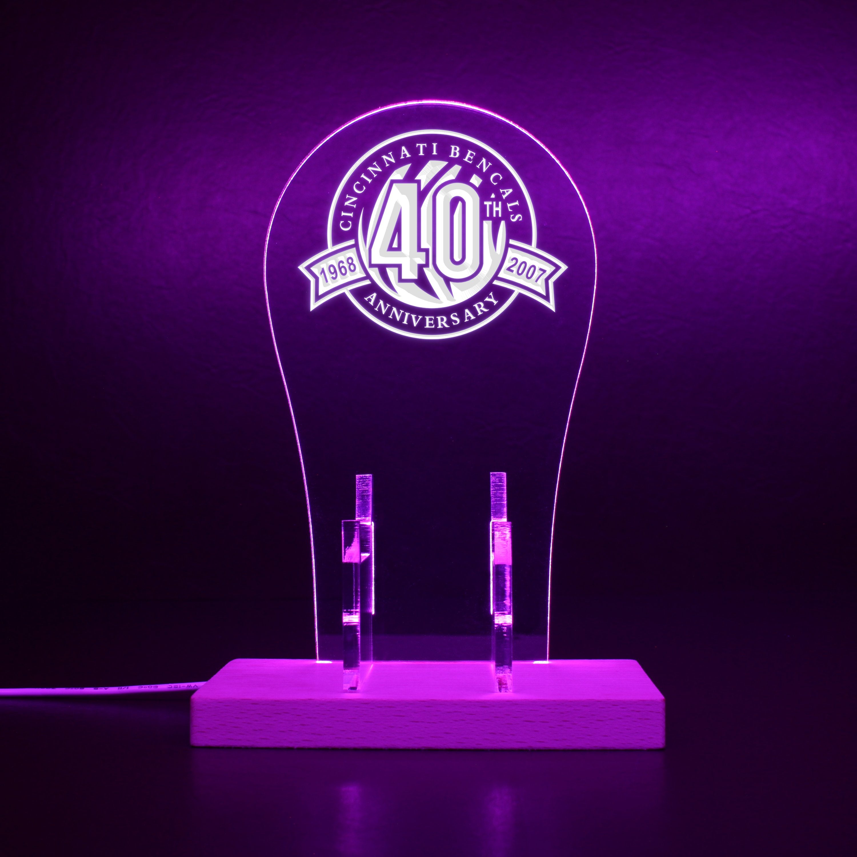 Cincinnati Bengals 40th Anniversary Logo RGB LED Gaming Headset Controller Stand