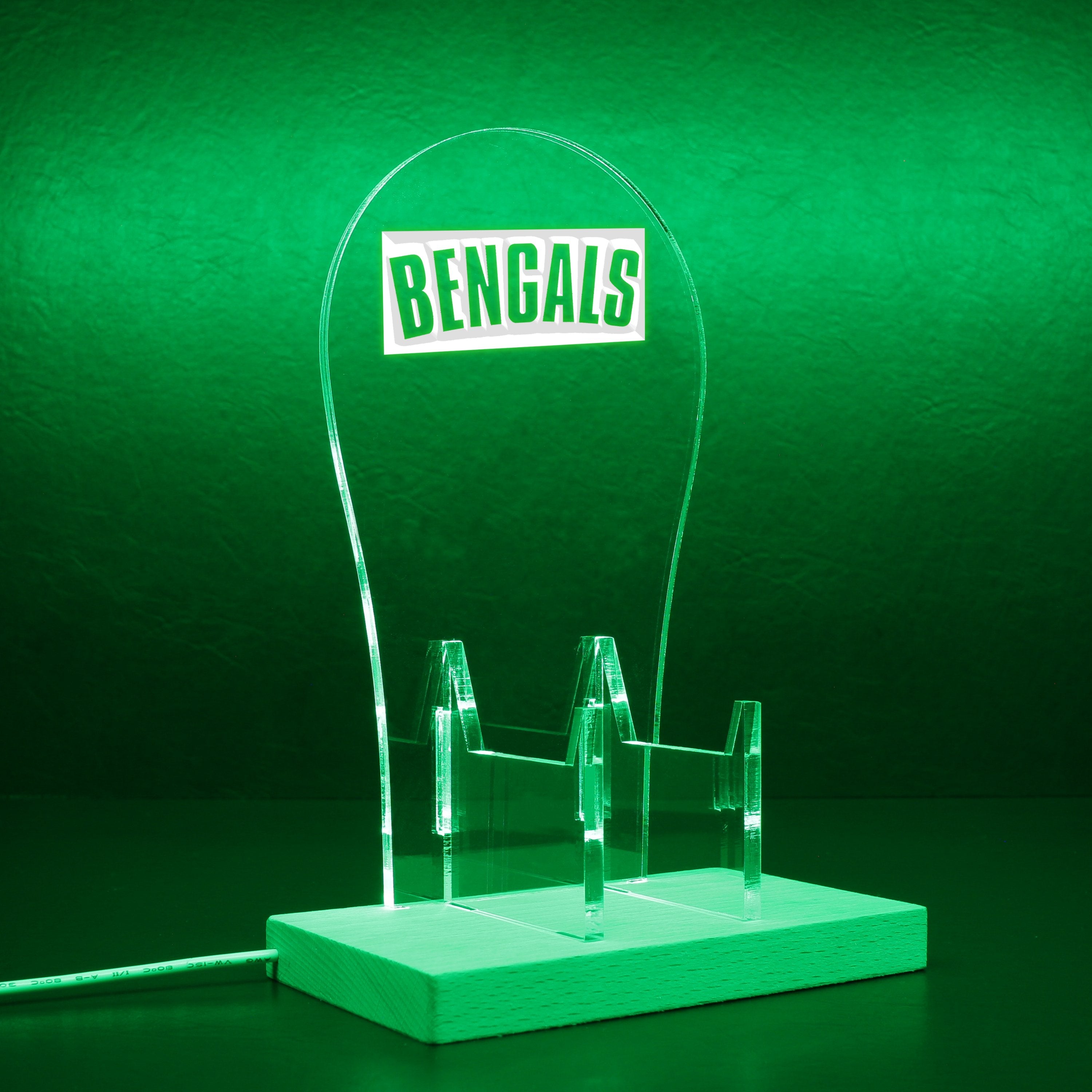 Cincinnati Bengals script logo in use from 1968-1980 RGB LED Gaming Headset Controller Stand