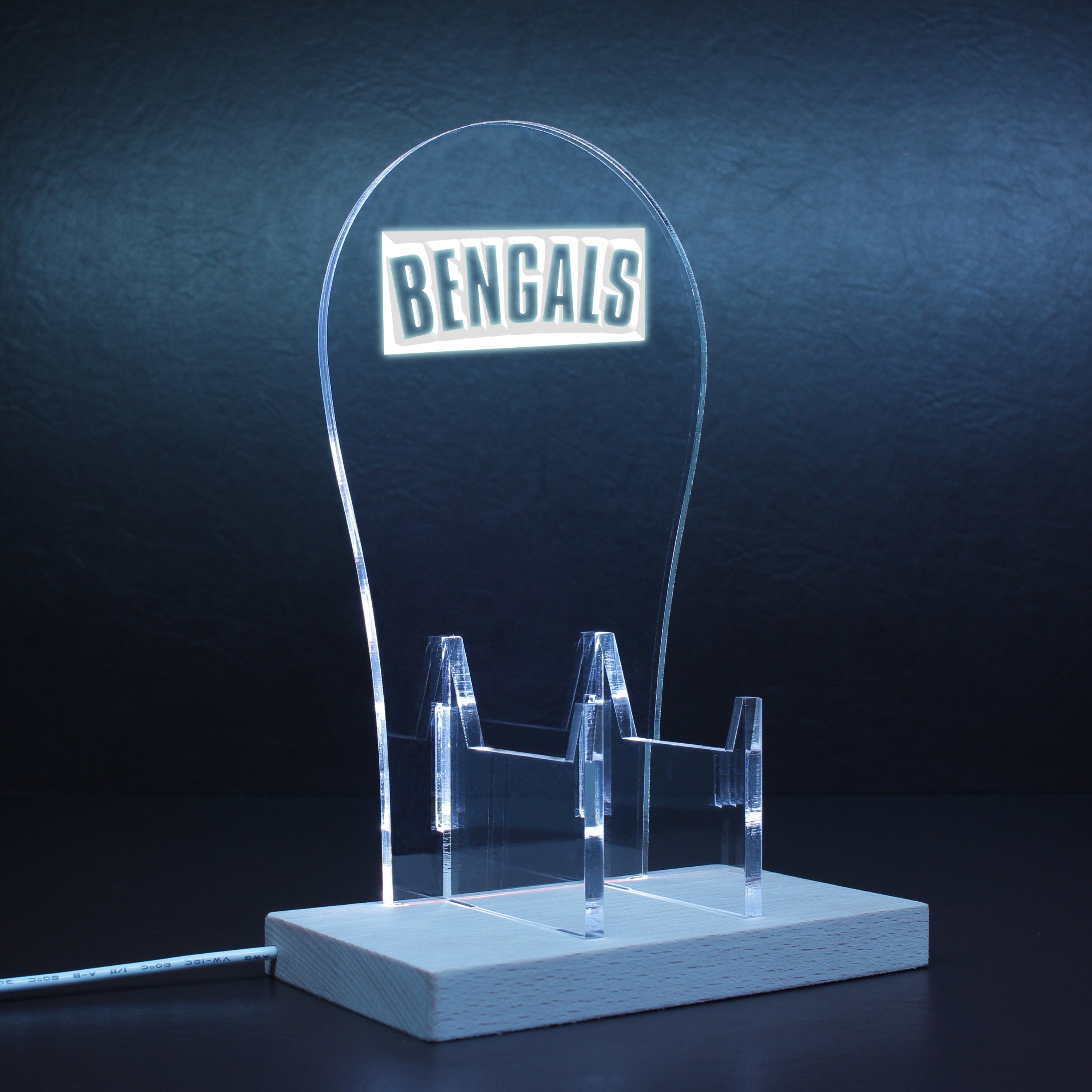 Cincinnati Bengals script logo in use from 1968-1980 RGB LED Gaming Headset Controller Stand