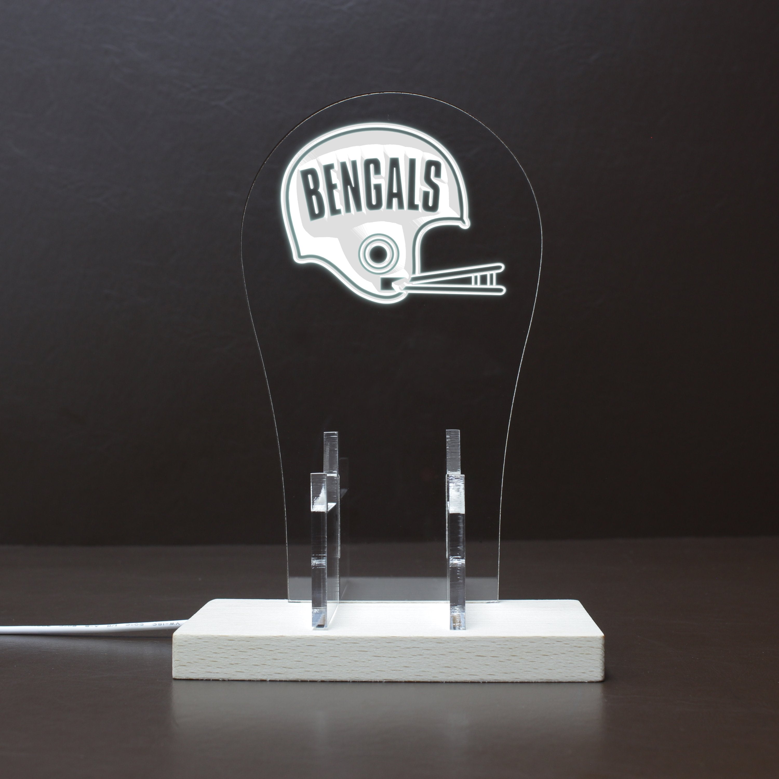 Cincinnati Bengals primary logo in use from 1970-1980 RGB LED Gaming Headset Controller Stand
