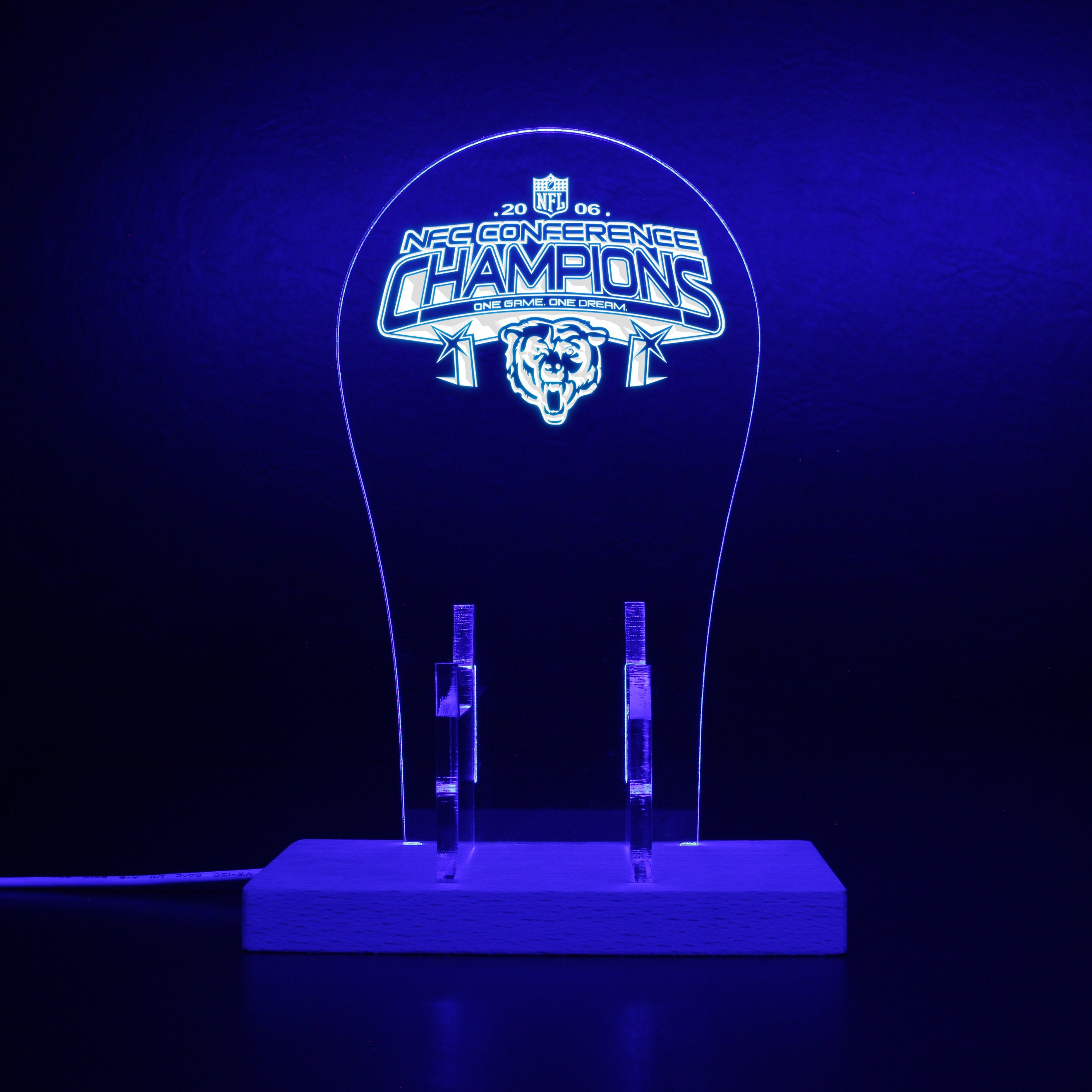 Chicago Bears championship logo in use in 2007 RGB LED Gaming Headset Controller Stand