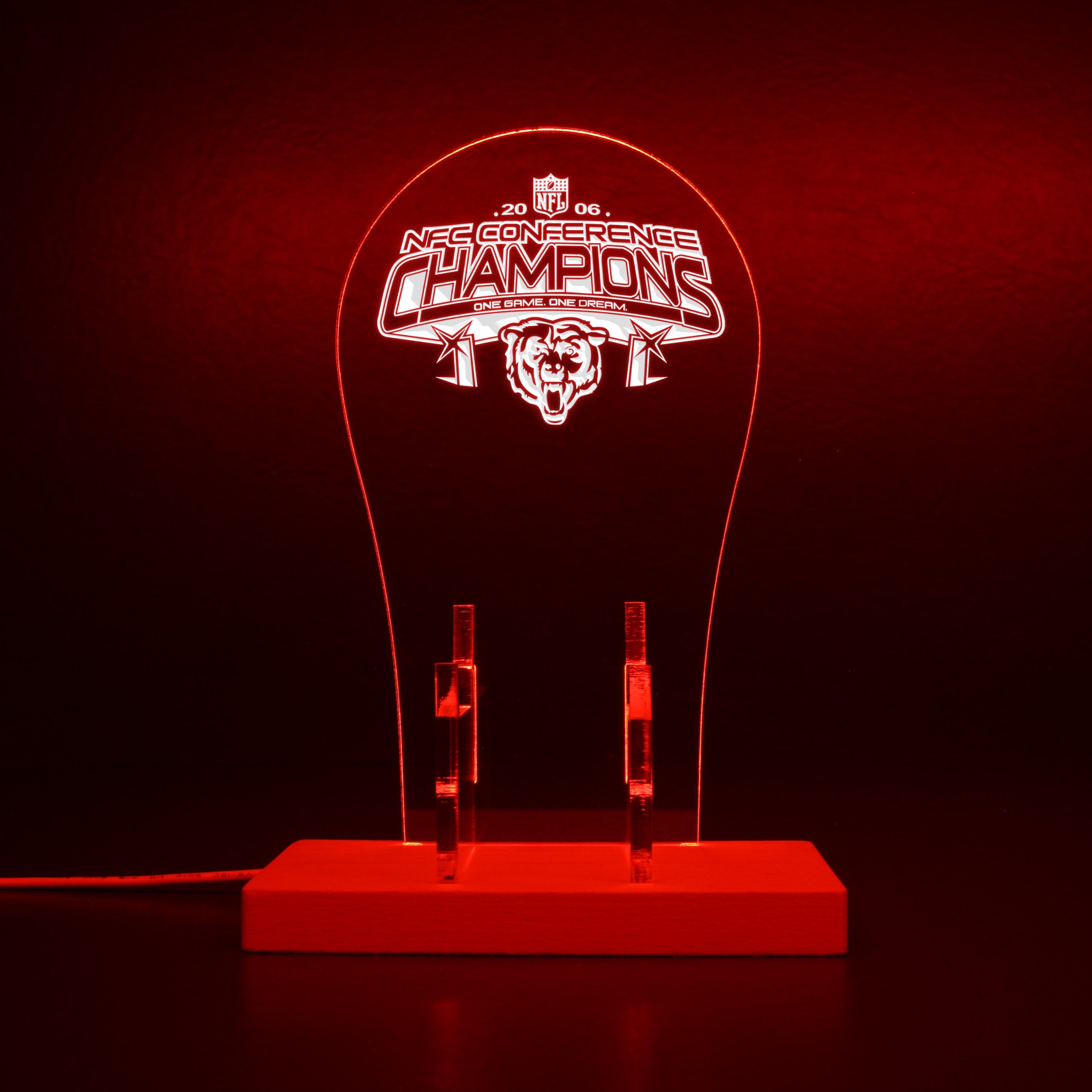 Chicago Bears championship logo in use in 2007 RGB LED Gaming Headset Controller Stand