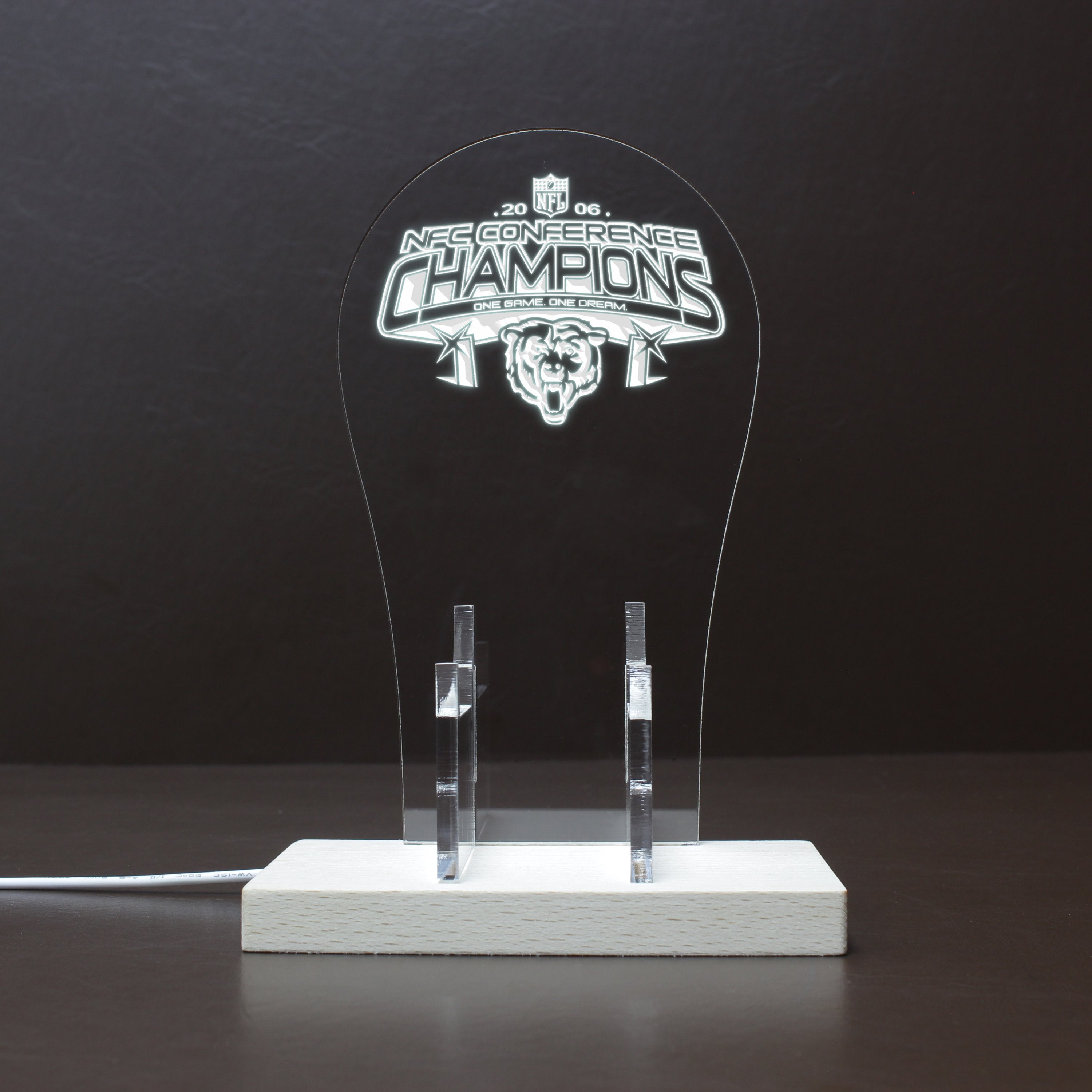 Chicago Bears championship logo in use in 2007 RGB LED Gaming Headset Controller Stand