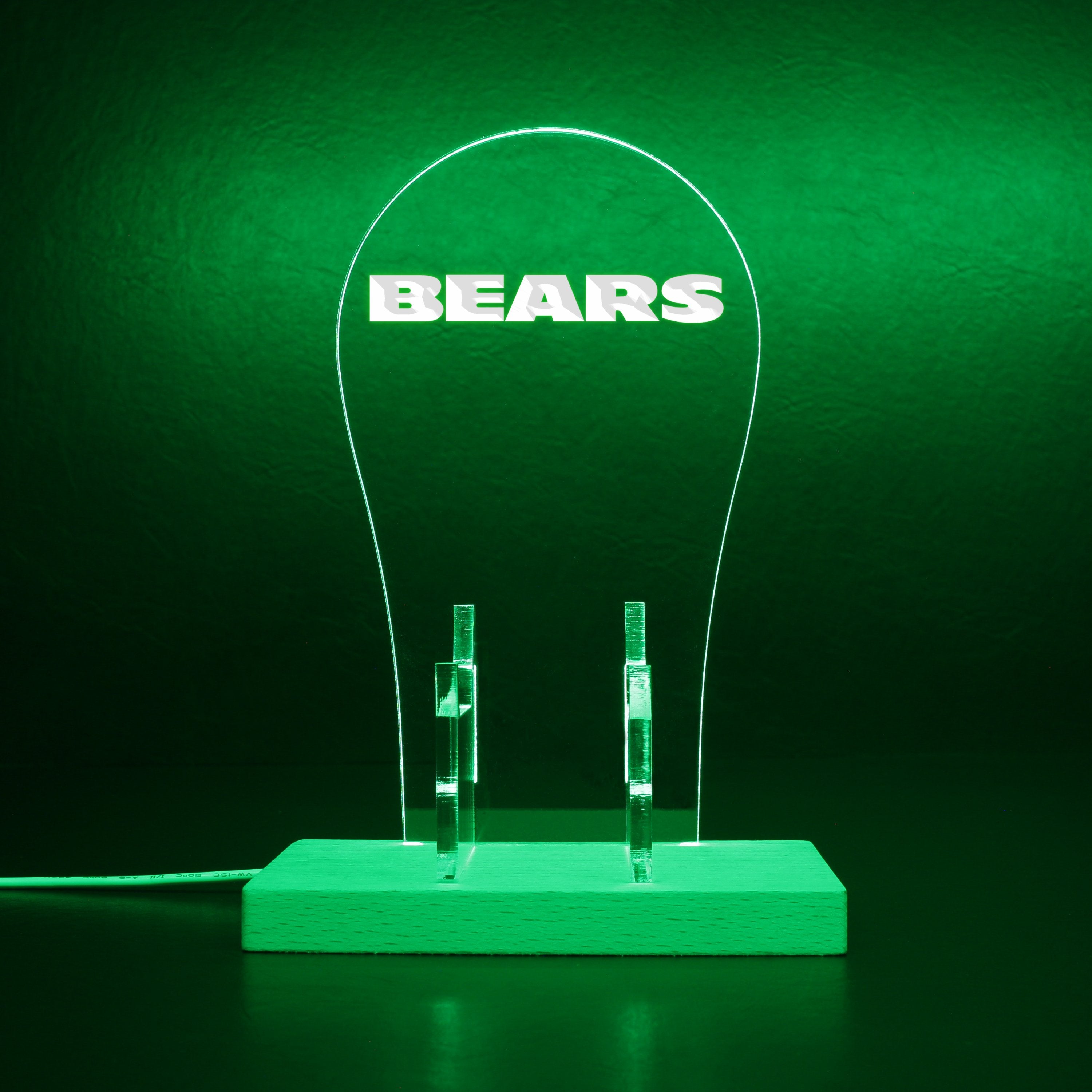 Chicago Bears script logo in use since 1974 RGB LED Gaming Headset Controller Stand
