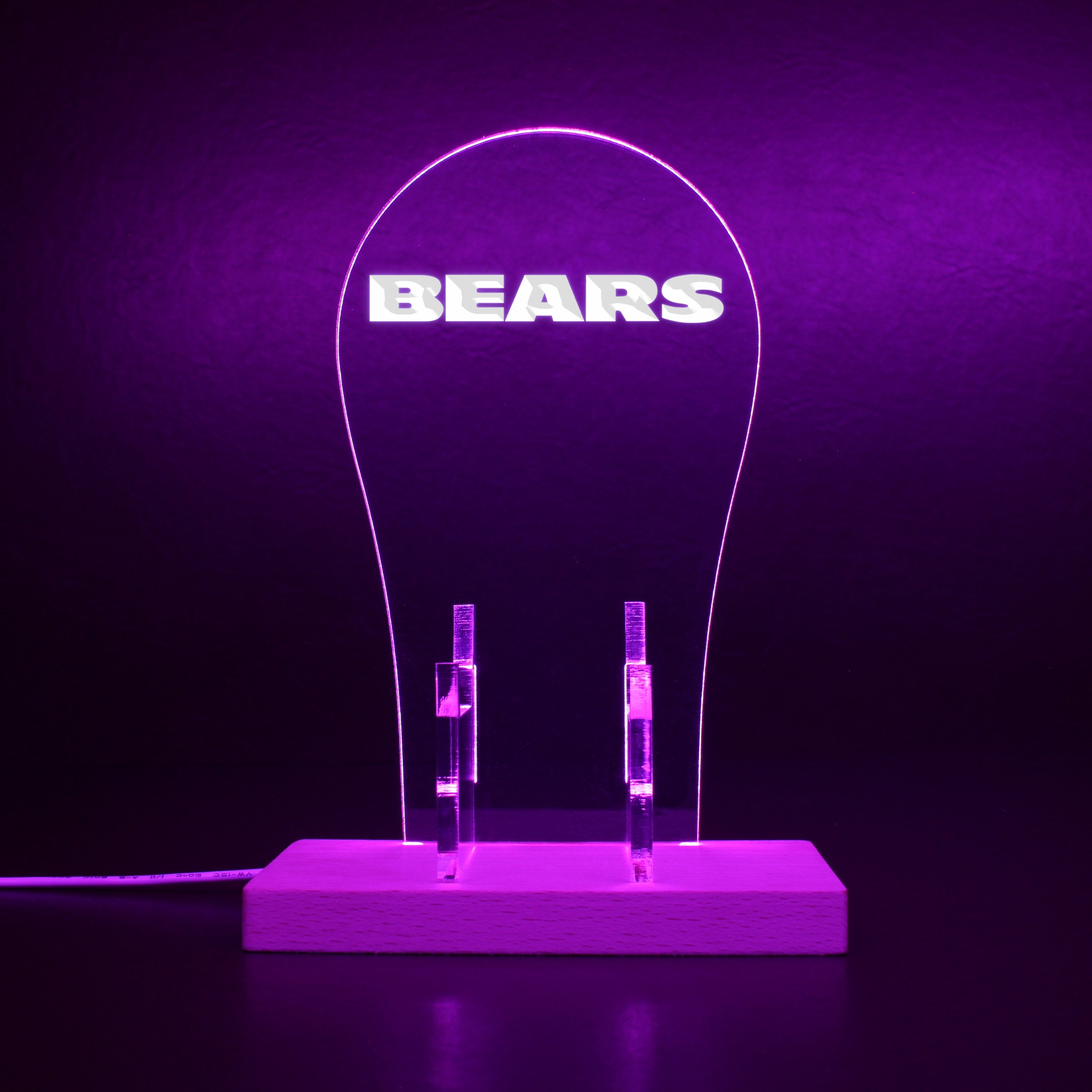 Chicago Bears script logo in use since 1974 RGB LED Gaming Headset Controller Stand