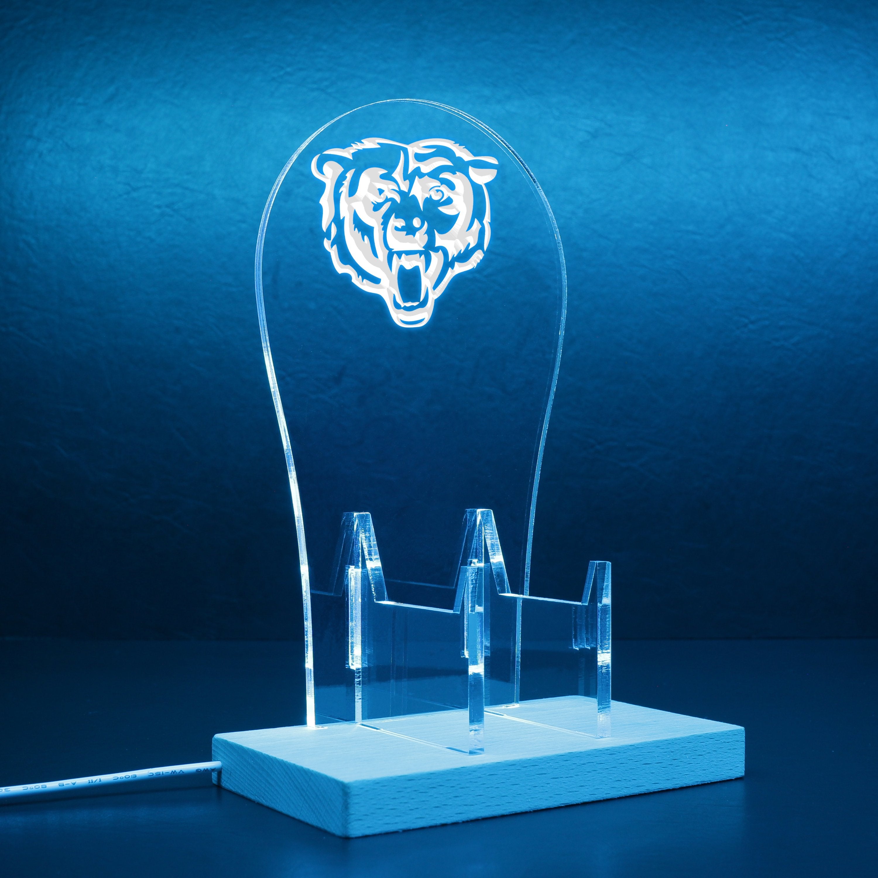 Chicago Bears alternate logo in use since 1999 RGB LED Gaming Headset Controller Stand