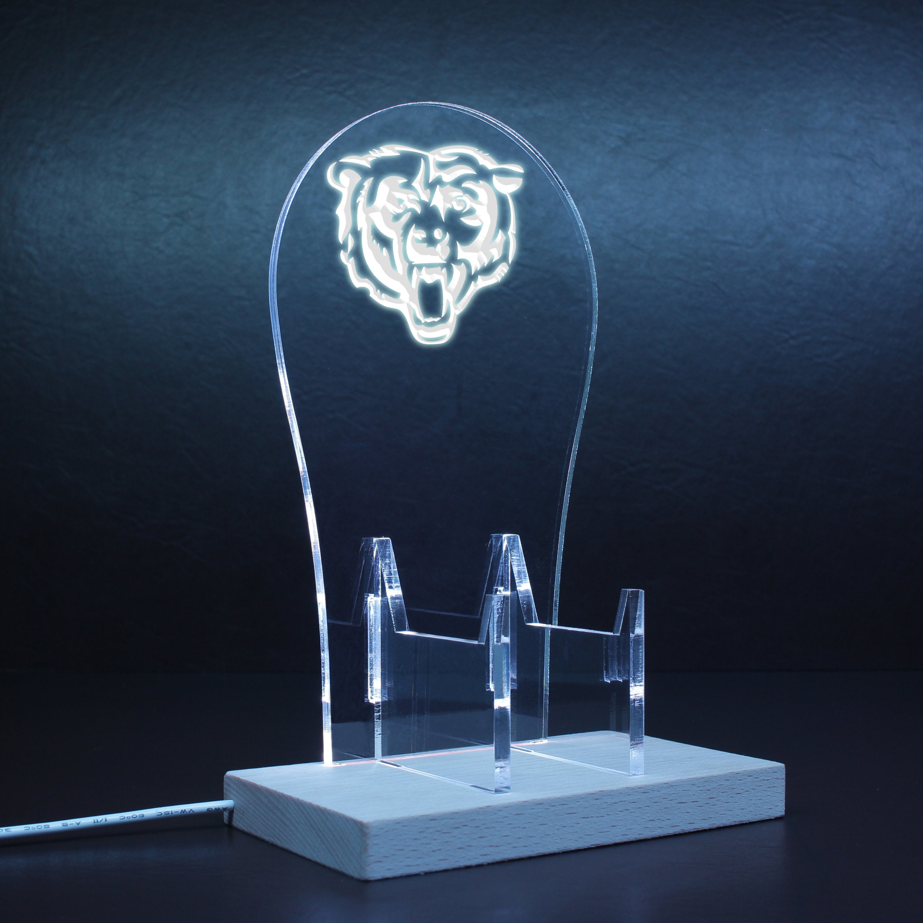 Chicago Bears alternate logo in use since 1999 RGB LED Gaming Headset Controller Stand