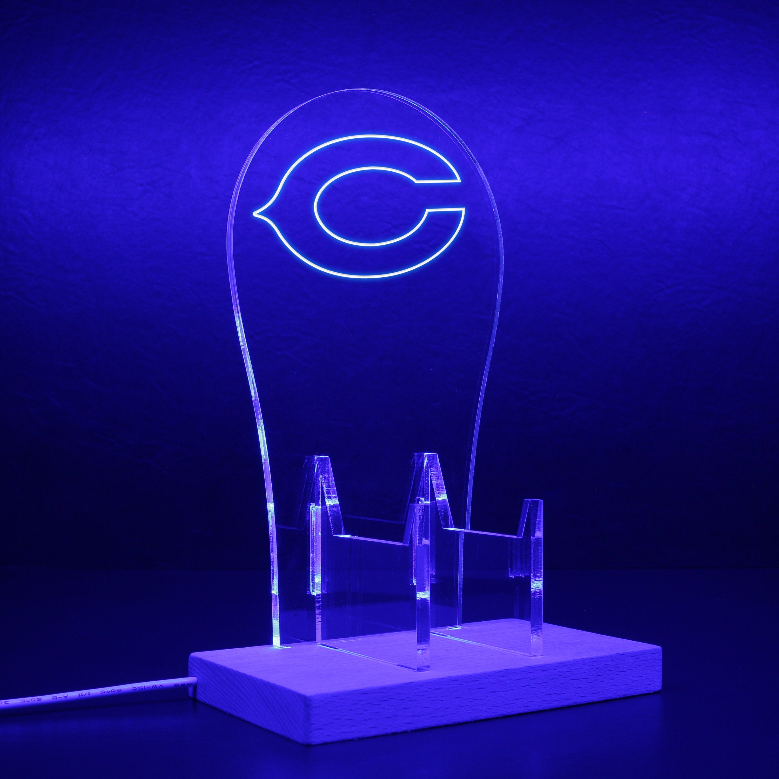 Chicago Bears primary logo in use from 1962-1972 RGB LED Gaming Headset Controller Stand