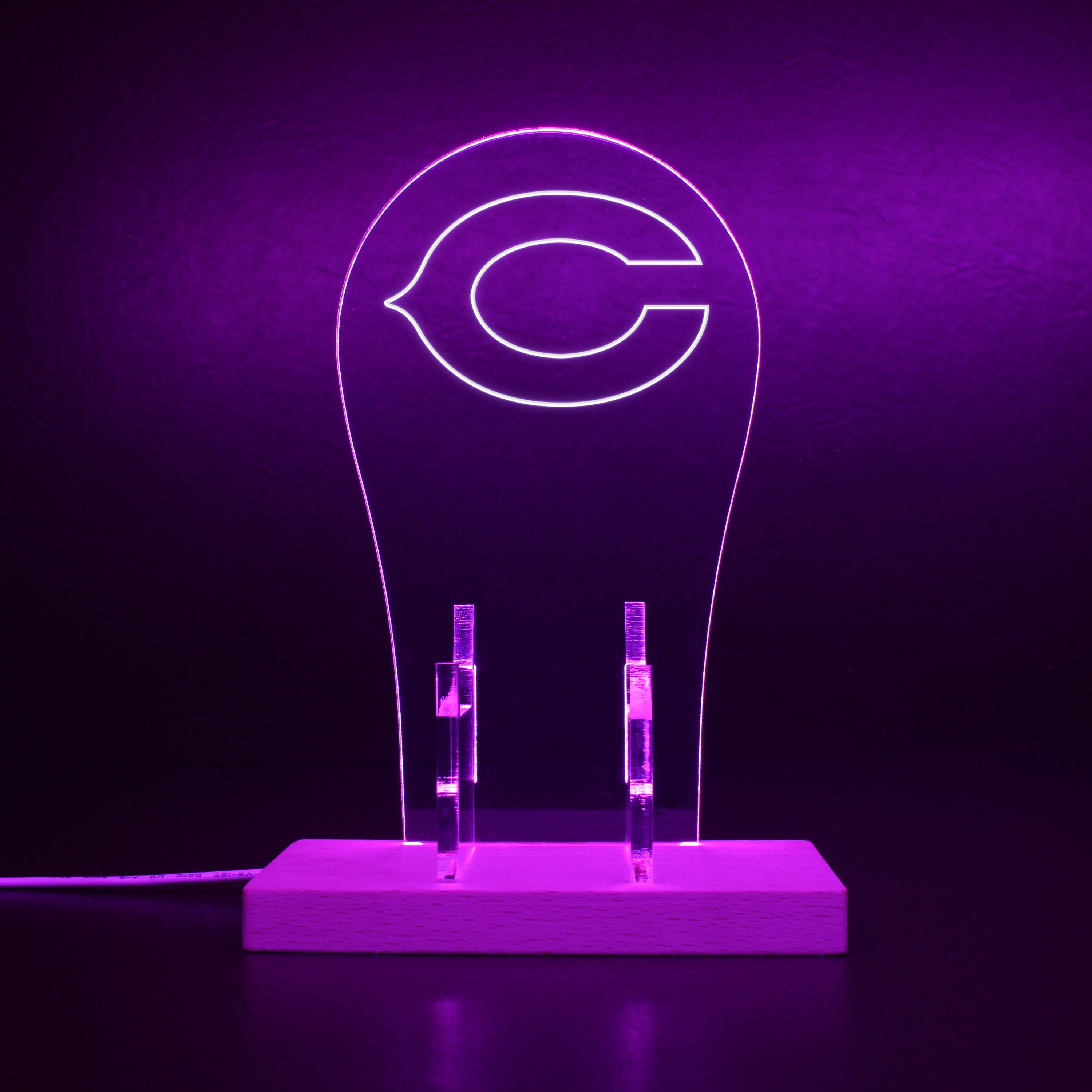 Chicago Bears primary logo in use from 1962-1972 RGB LED Gaming Headset Controller Stand