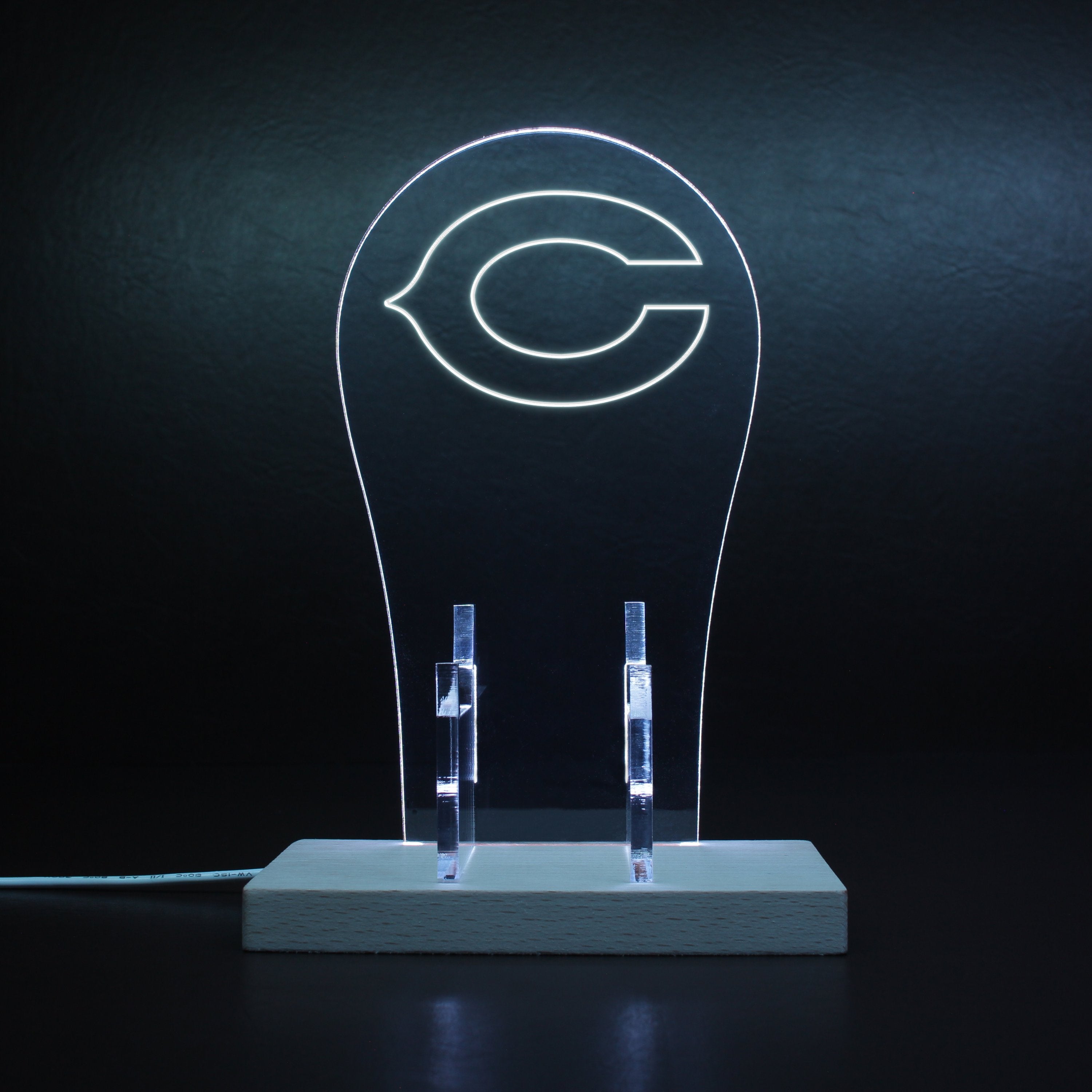 Chicago Bears primary logo in use from 1962-1972 RGB LED Gaming Headset Controller Stand