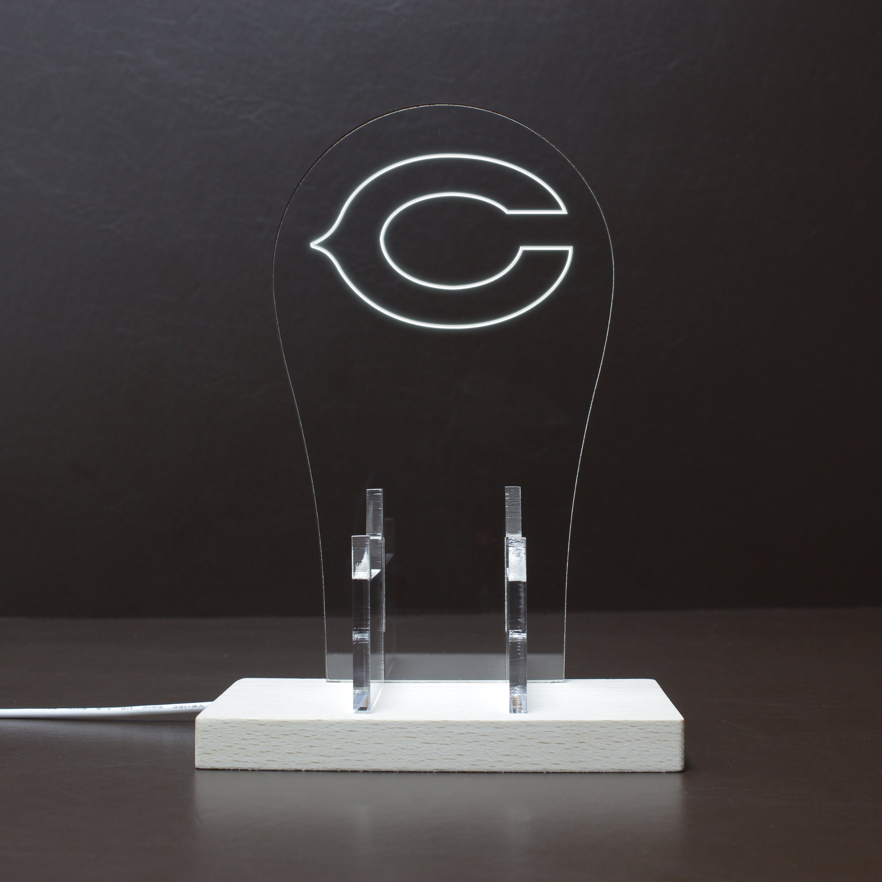 Chicago Bears primary logo in use from 1962-1972 RGB LED Gaming Headset Controller Stand