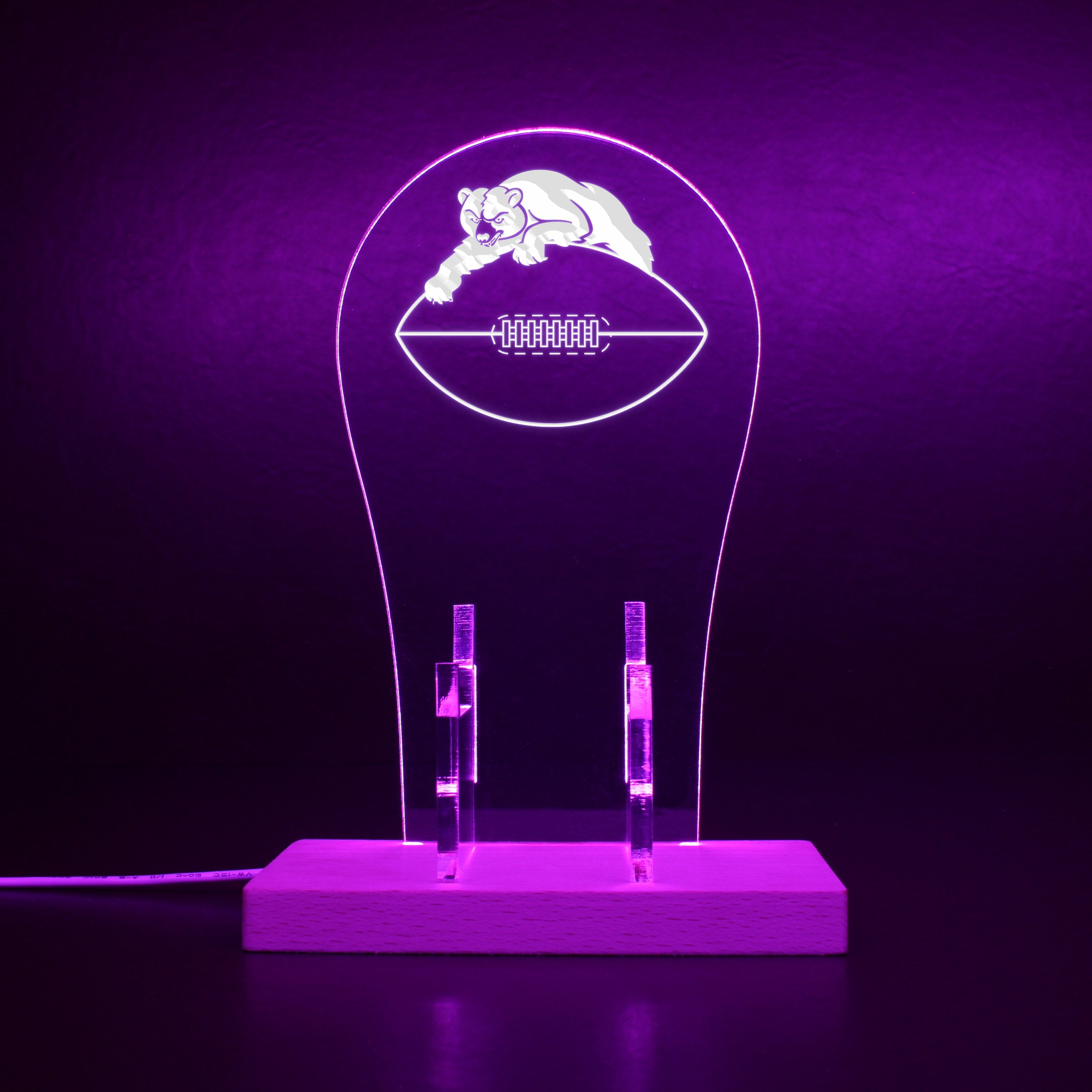 Chicago Bears primary logo in use from 1954-1973 RGB LED Gaming Headset Controller Stand