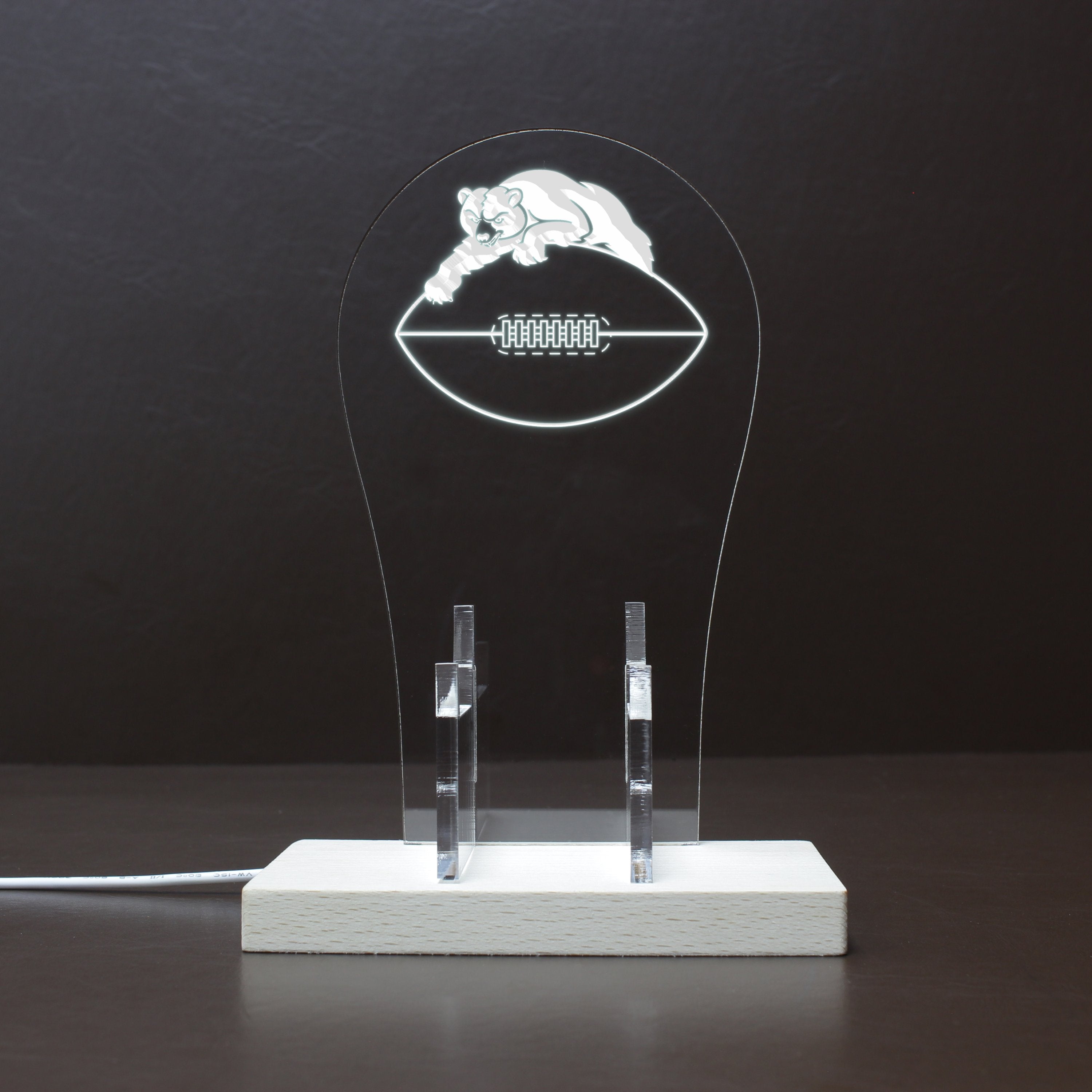 Chicago Bears primary logo in use from 1954-1973 RGB LED Gaming Headset Controller Stand