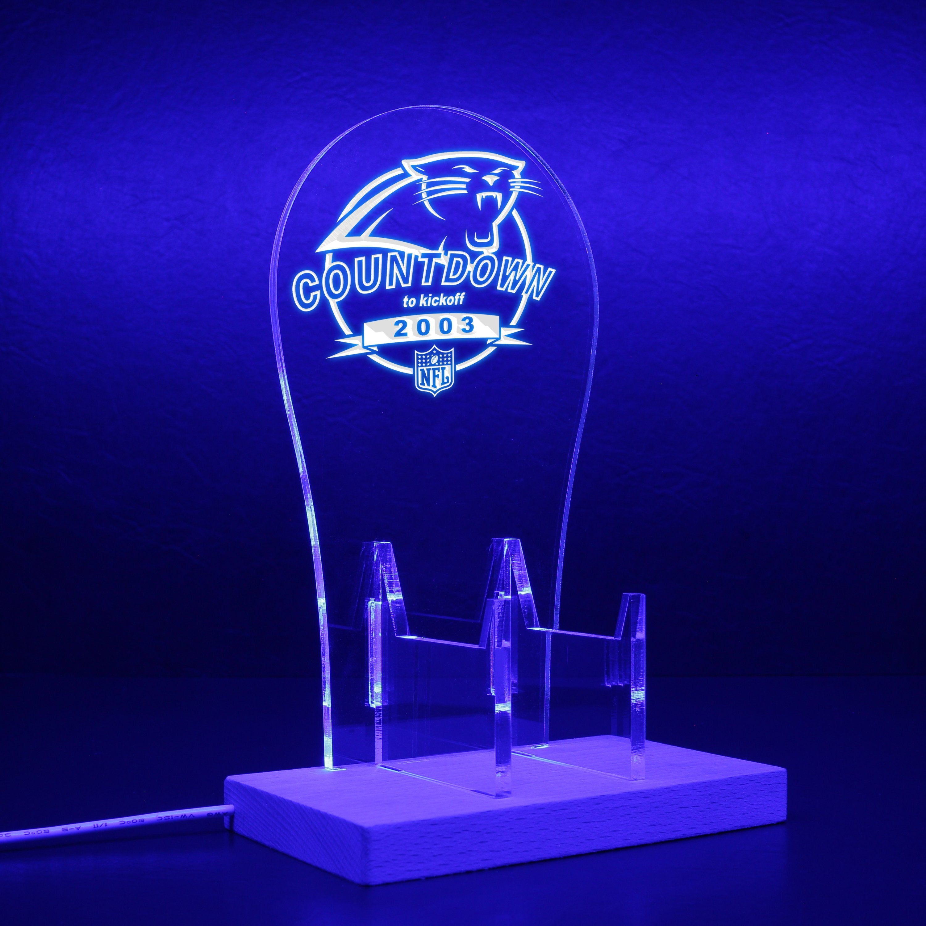 Carolina Panthers Countdown to Kickoff RGB LED Gaming Headset Controller Stand