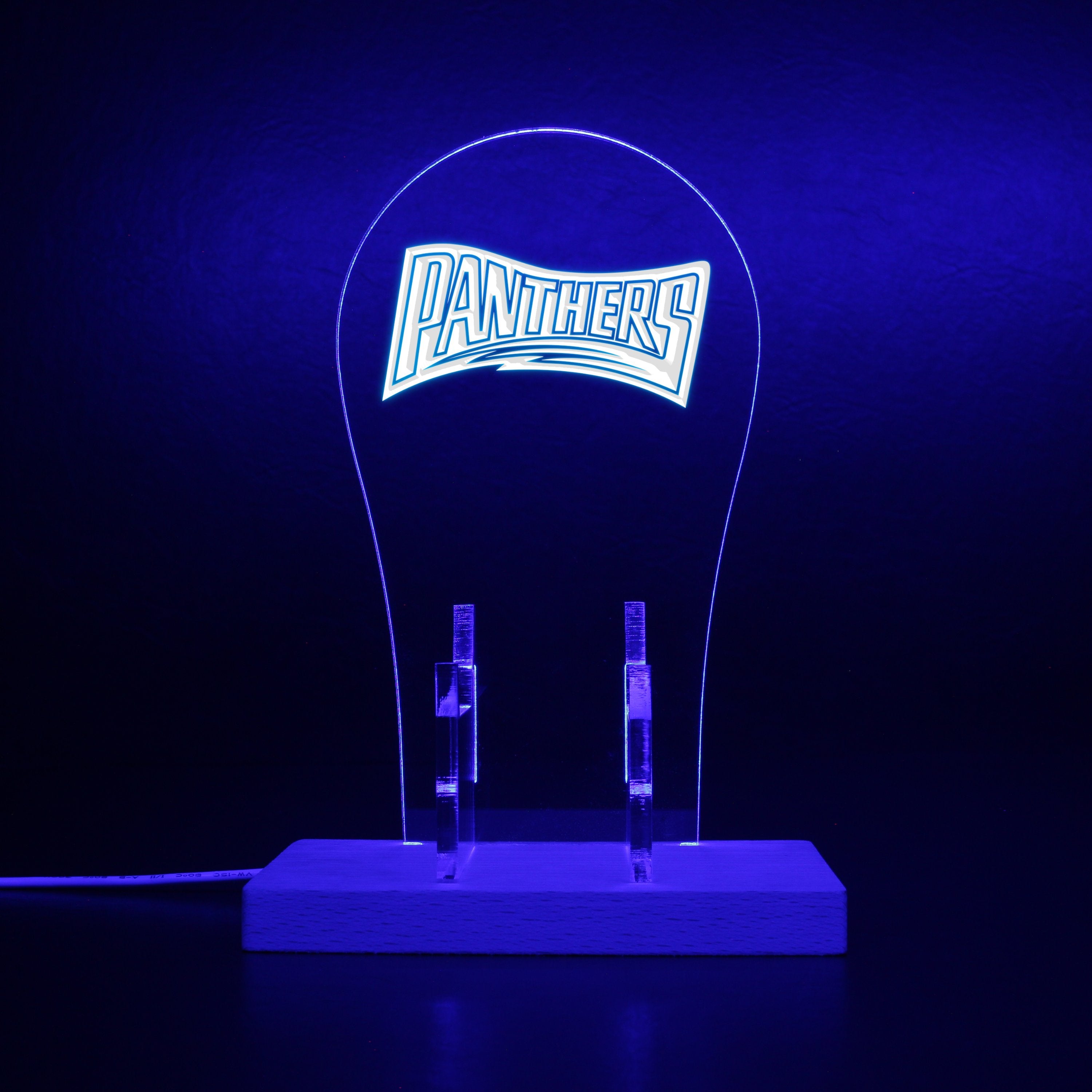 Carolina Panthers script logo in use in 1995 RGB LED Gaming Headset Controller Stand