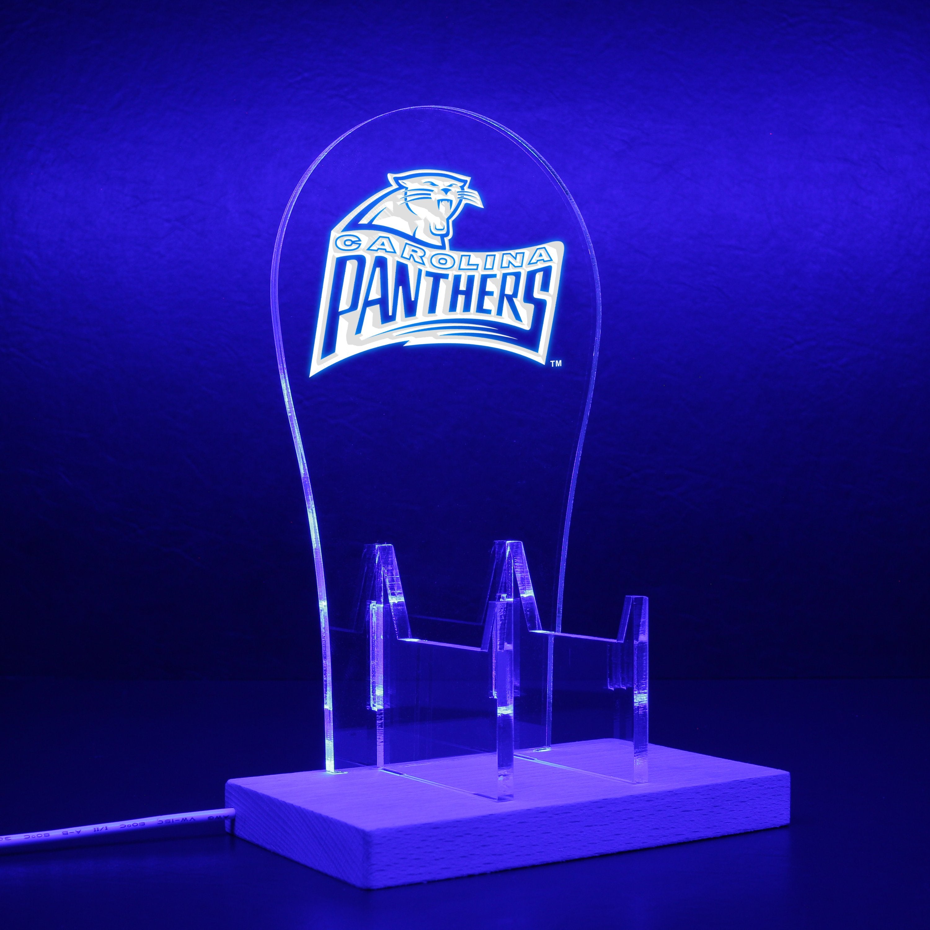 Carolina Panthers alternate logo in use in 1995 RGB LED Gaming Headset Controller Stand