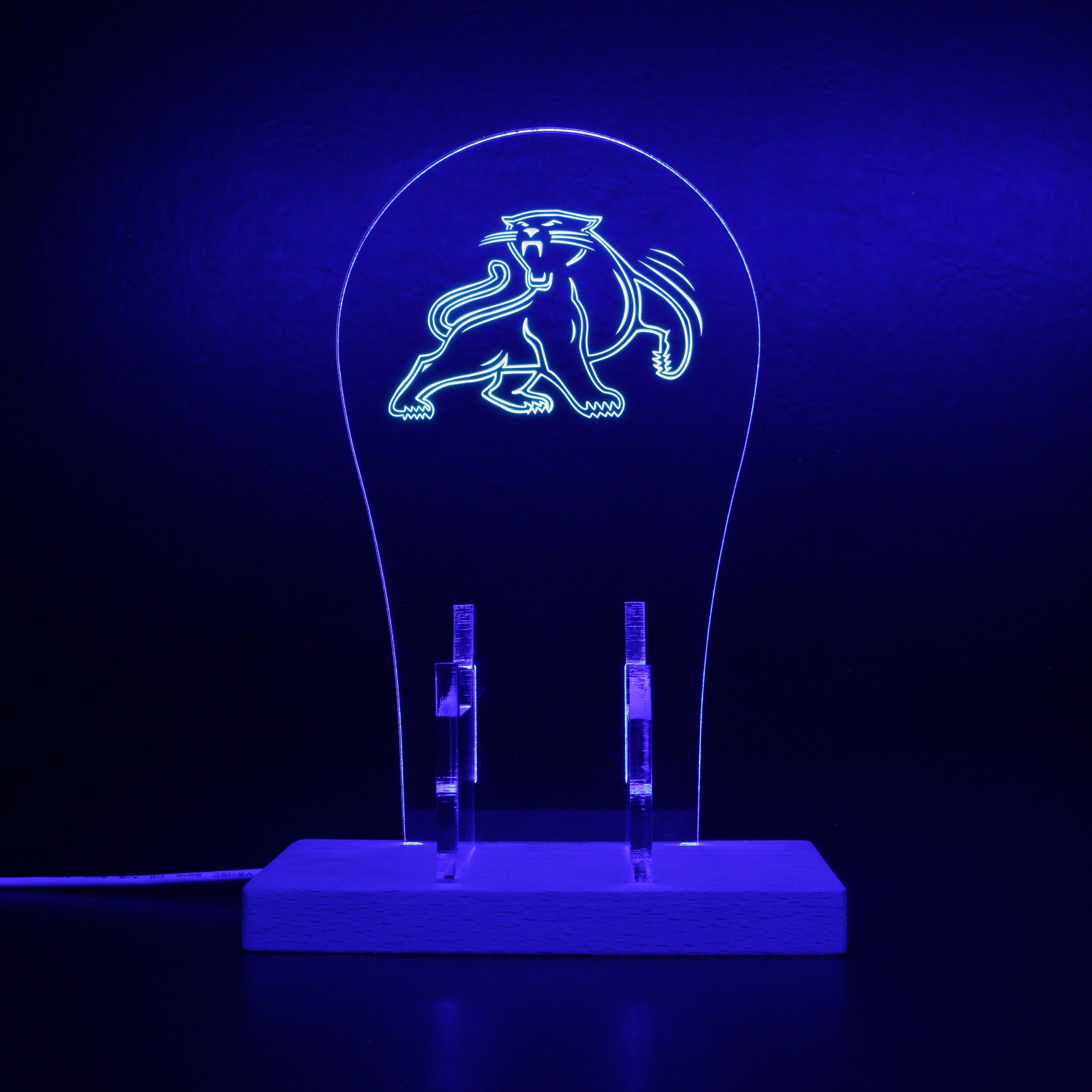 Carolina Panthers alternate logo in use since 1995 RGB LED Gaming Headset Controller Stand