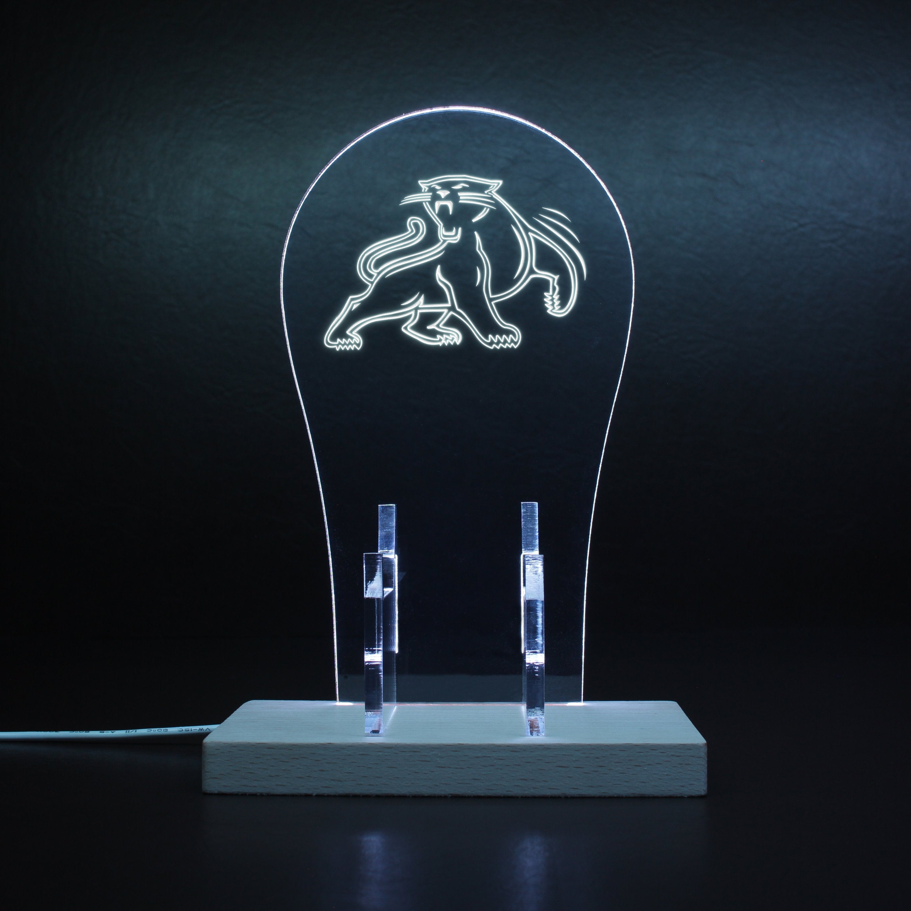 Carolina Panthers alternate logo in use since 1995 RGB LED Gaming Headset Controller Stand