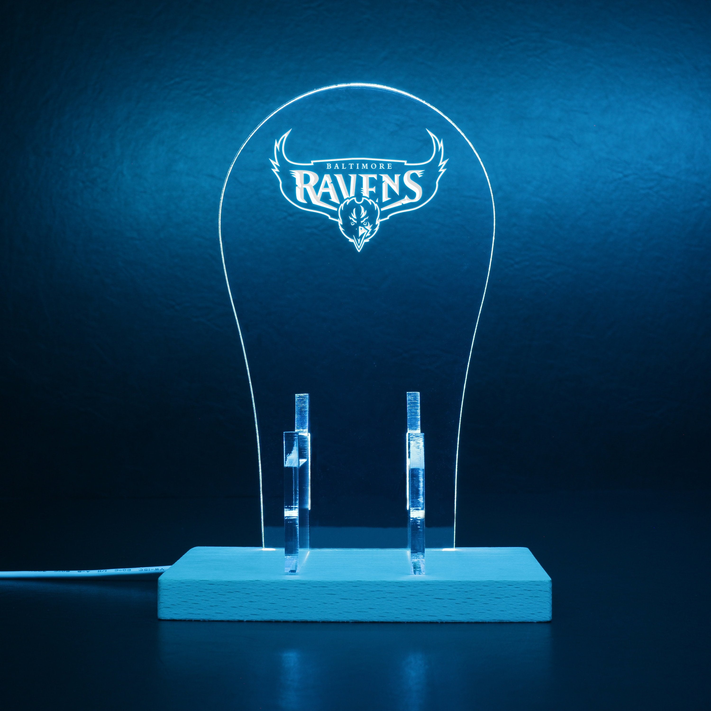 Baltimore Ravens Script Logo In Use From 1996-1998 RGB LED Gaming Headset Controller Stand