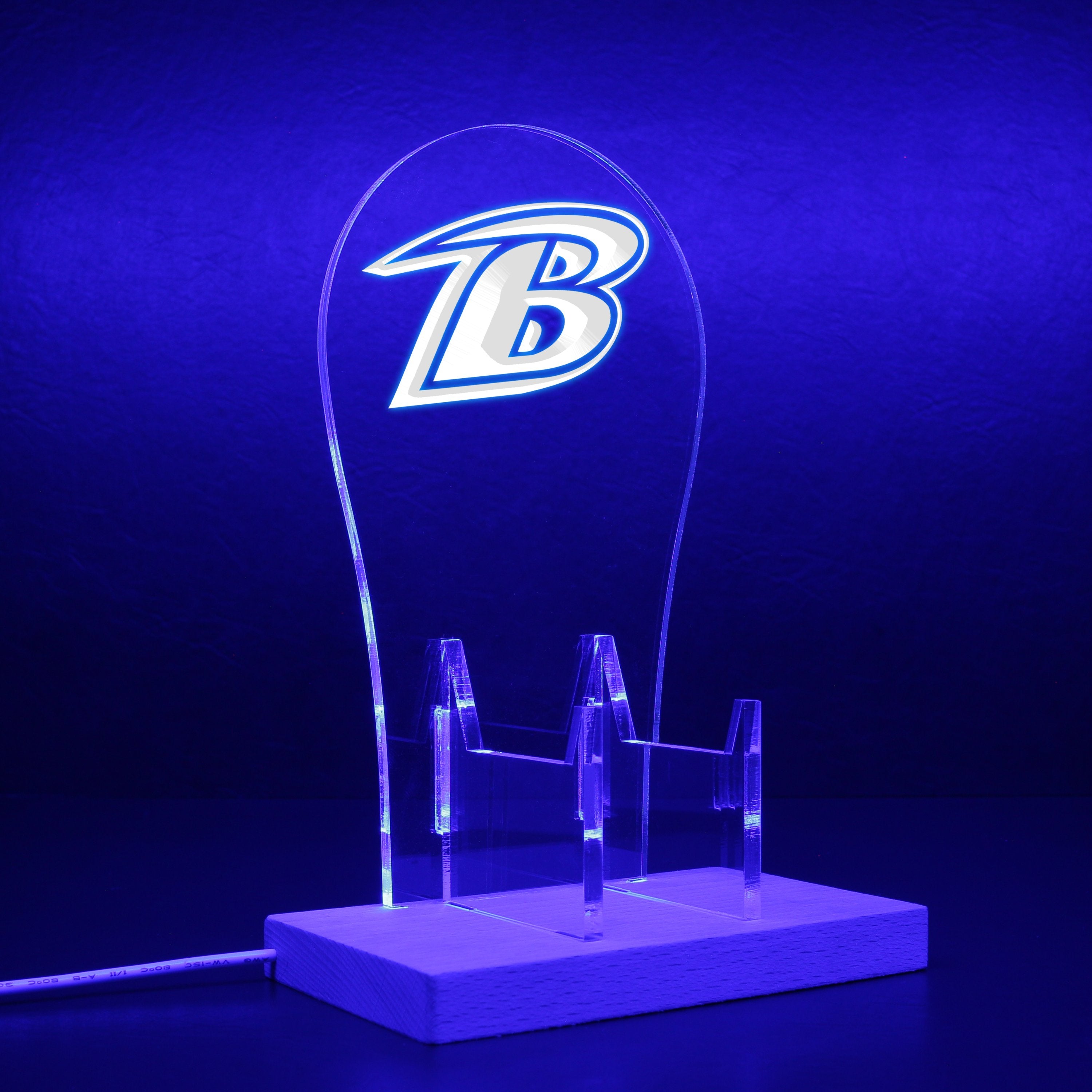 Baltimore Ravens Alternate Logo In Use Since 1999 RGB LED Gaming Headset Controller Stand