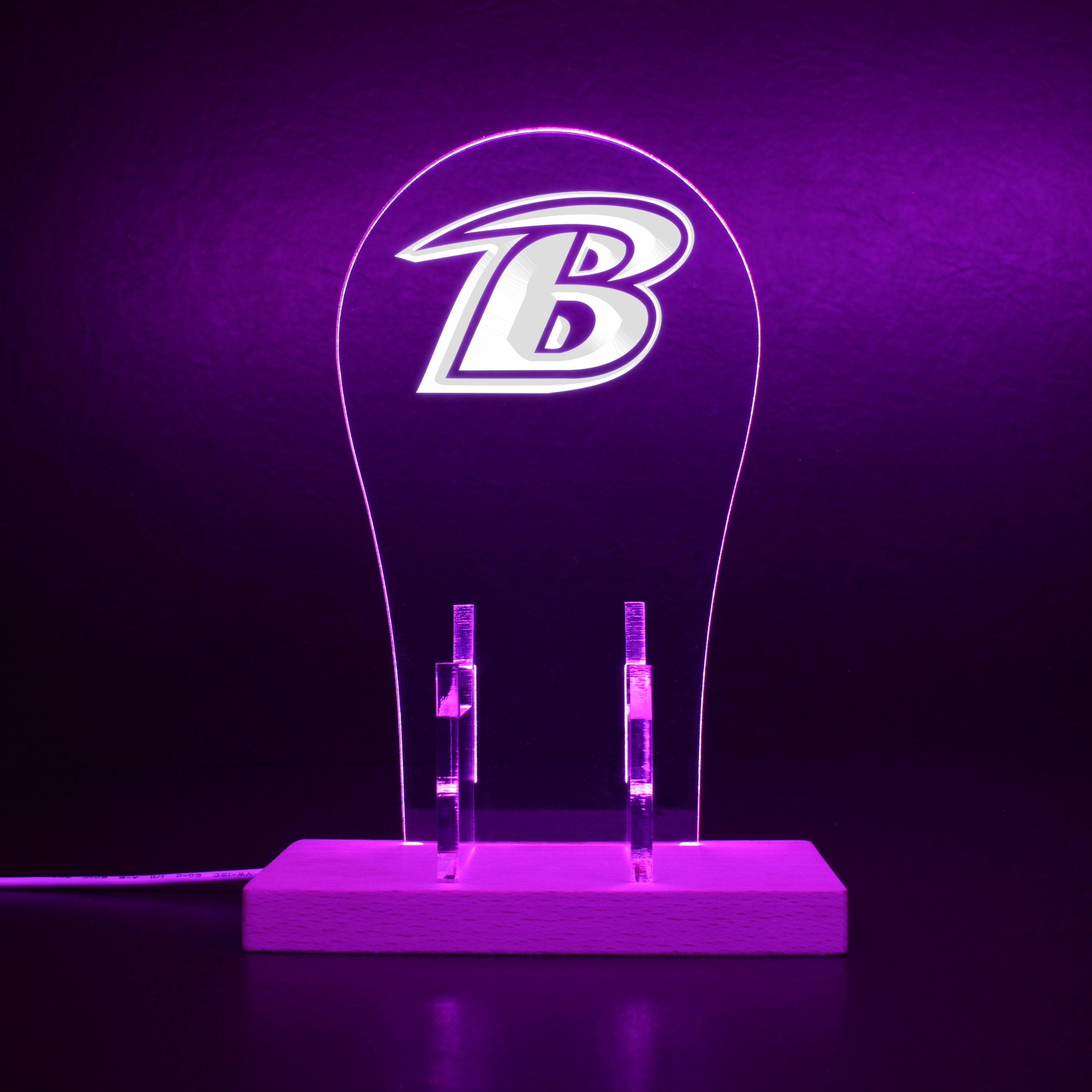 Baltimore Ravens Alternate Logo In Use Since 1999 RGB LED Gaming Headset Controller Stand