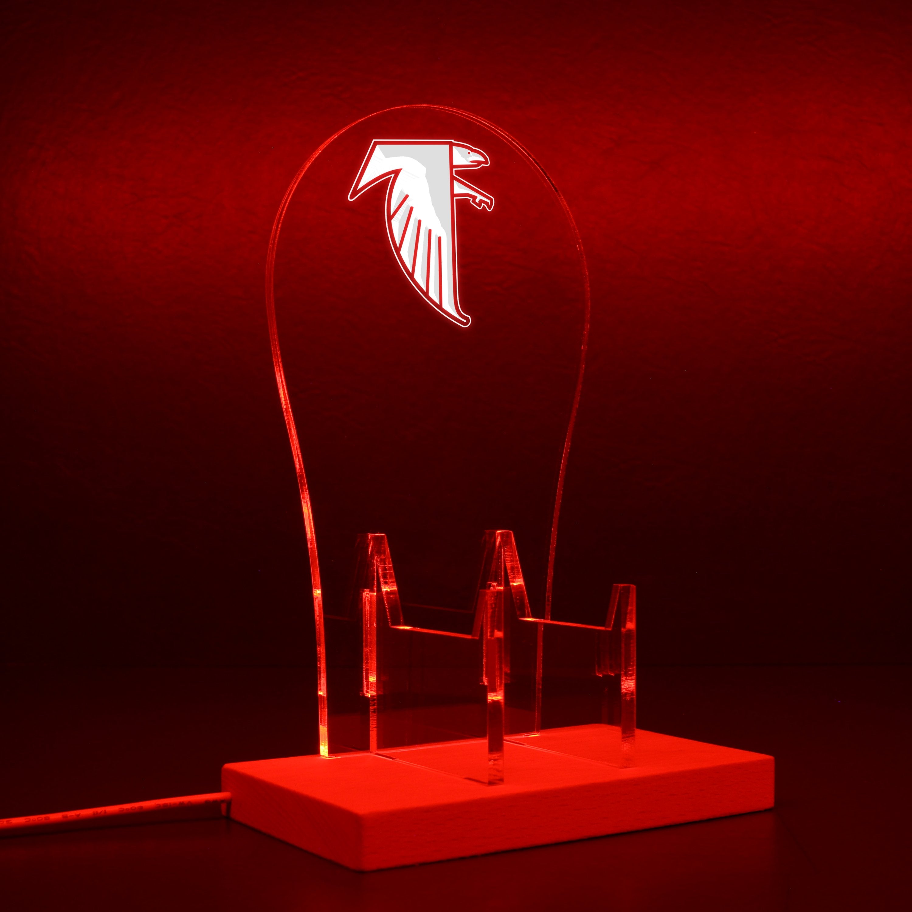 Atlanta Falcons Primary Logo In Use From 1966-1989 RGB LED Gaming Headset Controller Stand