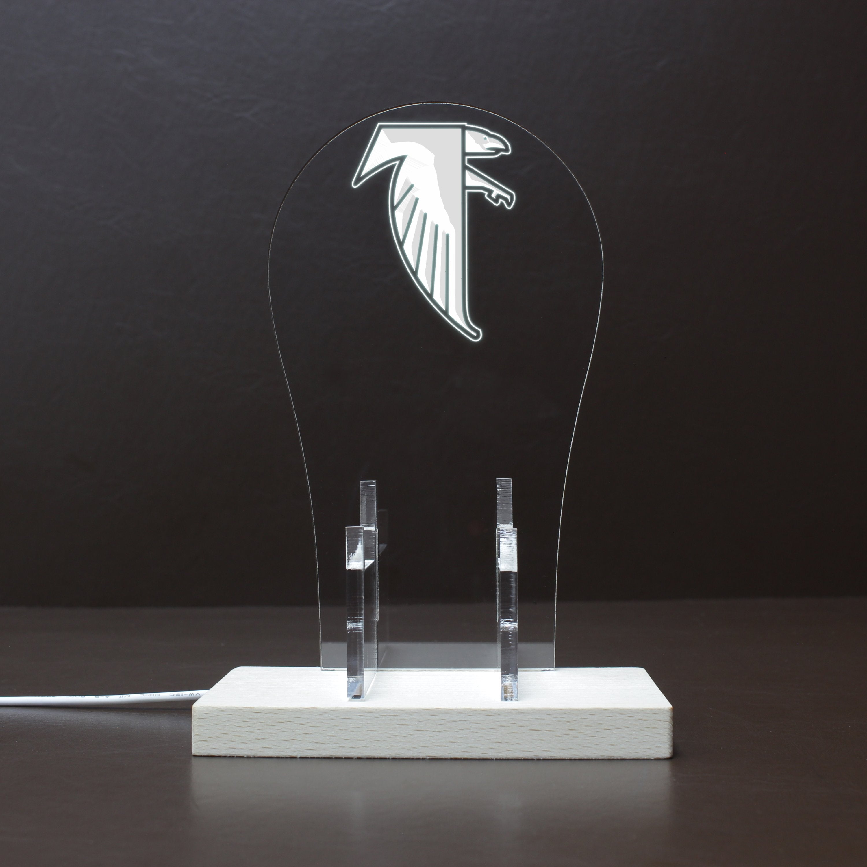 Atlanta Falcons Primary Logo In Use From 1966-1989 RGB LED Gaming Headset Controller Stand