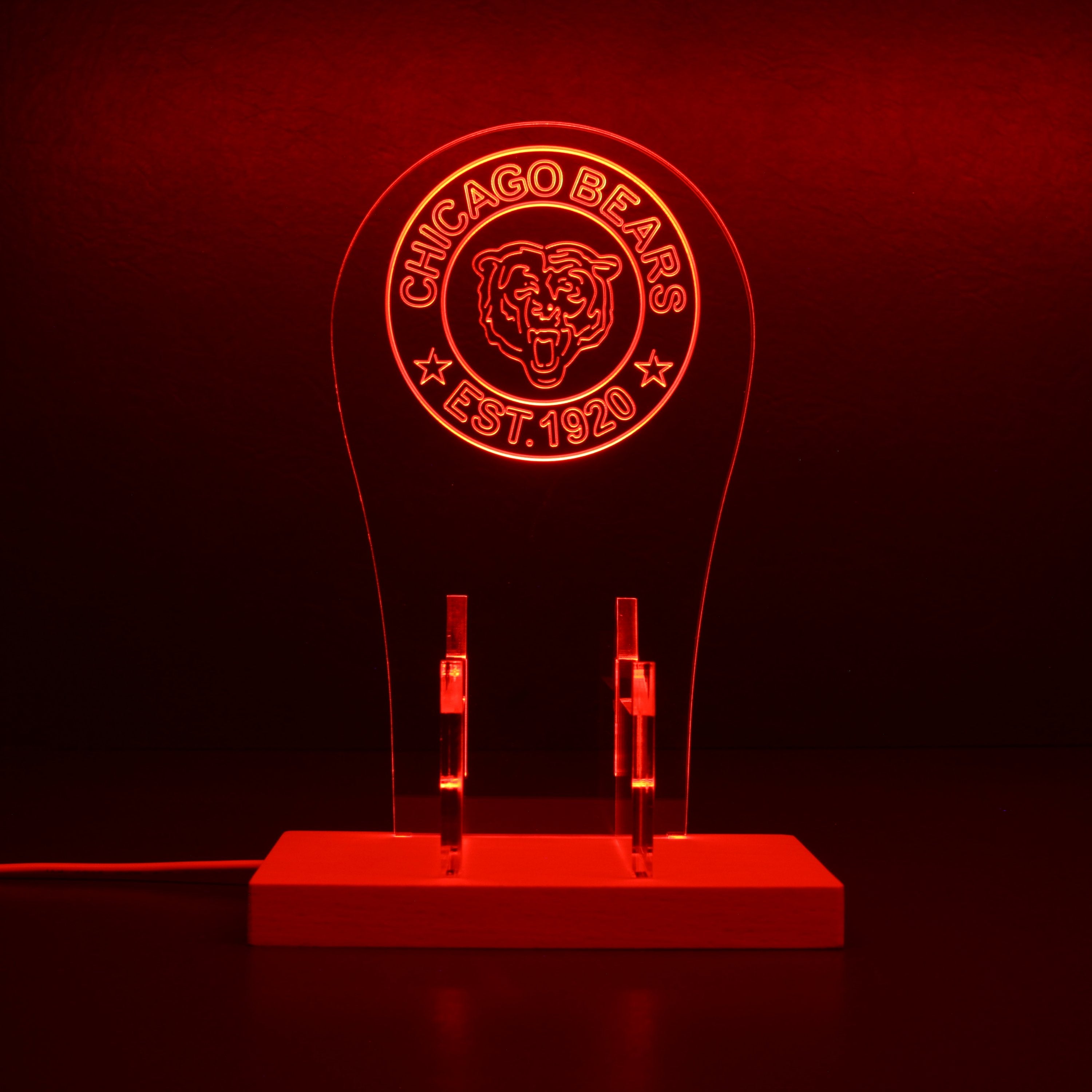 Custom Your NFL Sport Team Chicago Bears Est.1920 RGB LED Gaming Headset Controller Stand