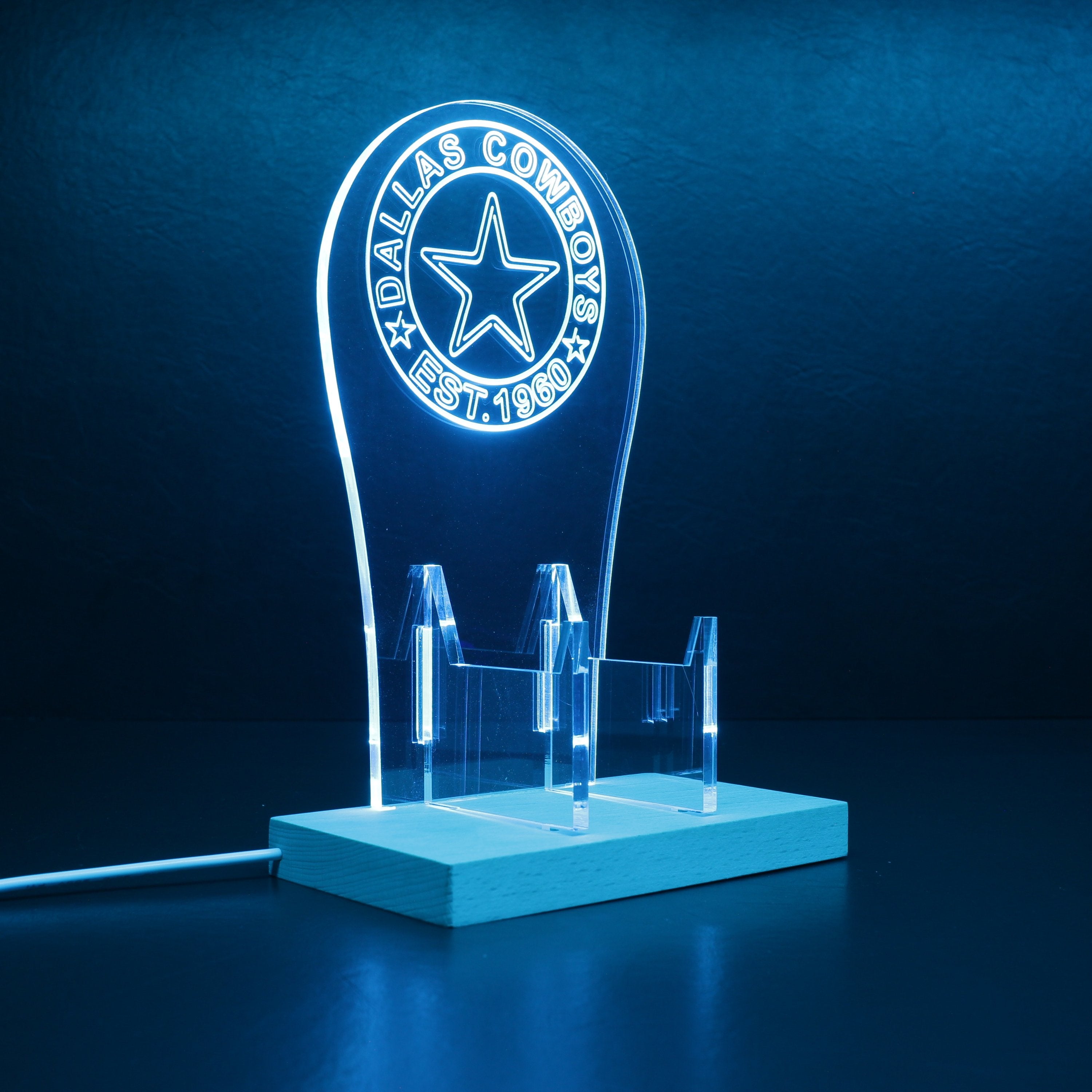 Custom Your NFL Sport Team Dallas Cowboys Est.1960 RGB LED Gaming Headset Controller Stand