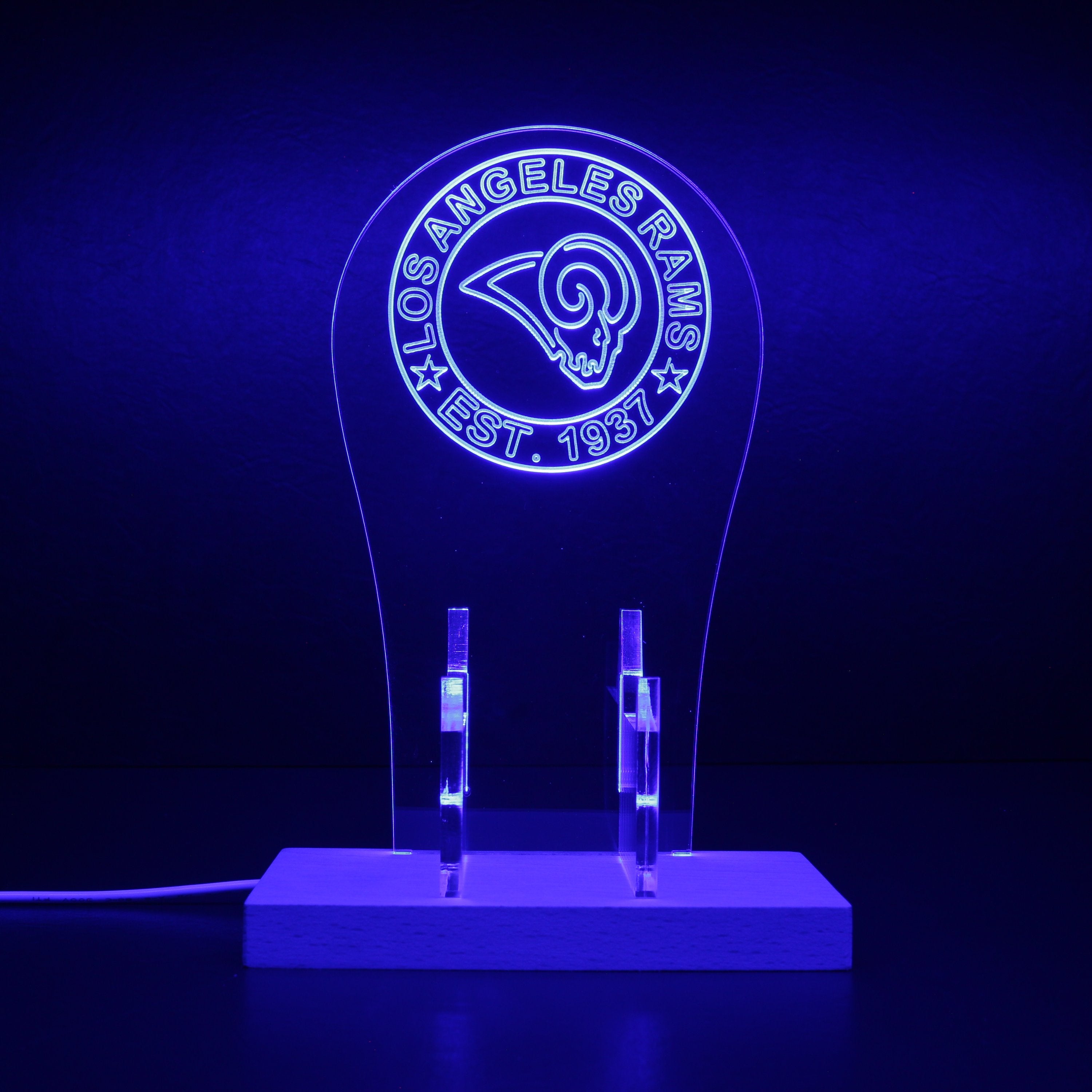Custom Your NFL Sport Team Los Angeles Rams Est.1937 RGB LED Gaming Headset Controller Stand