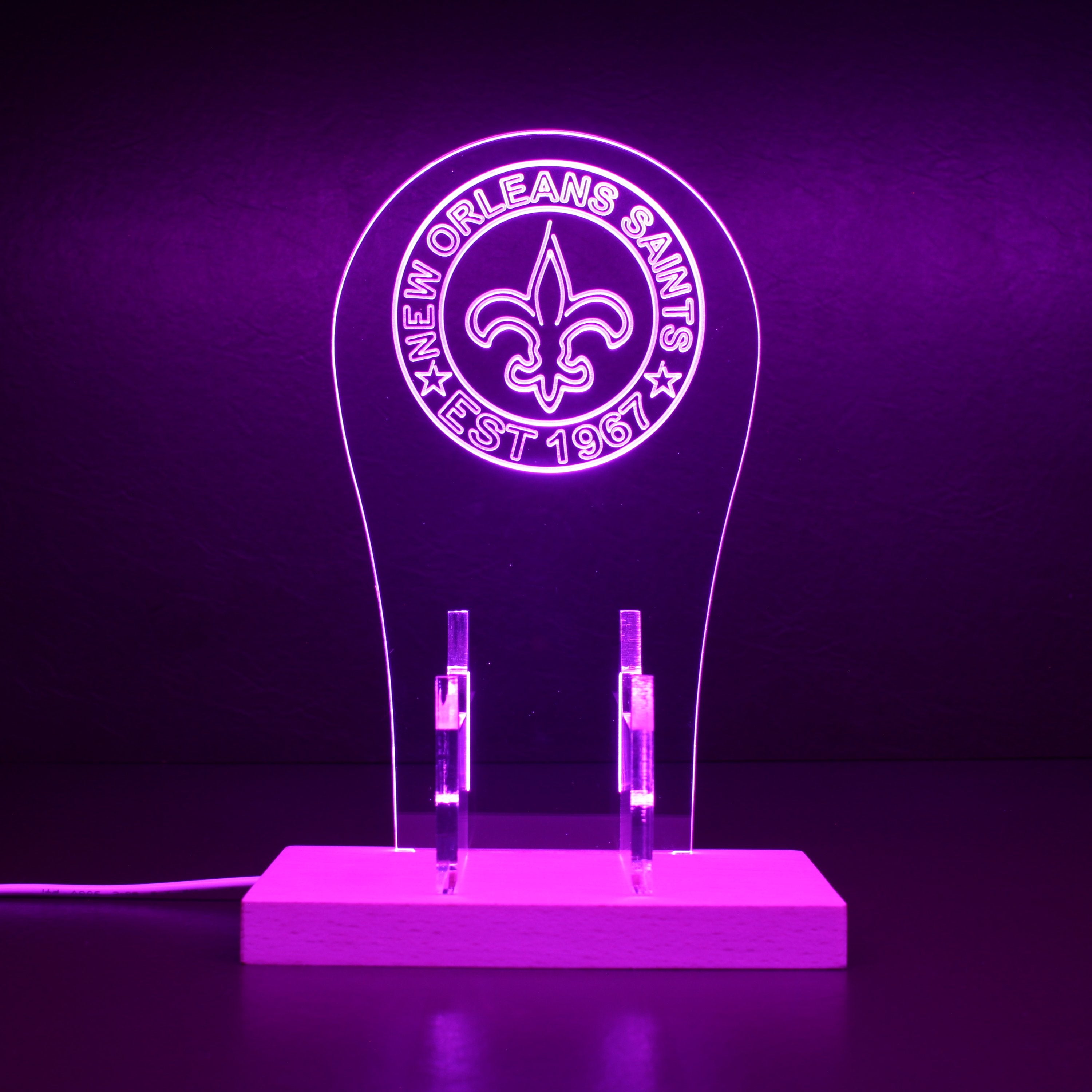Custom Your NFL Sport Team New Orleans Saints Est.1967 RGB LED Gaming Headset Controller Stand
