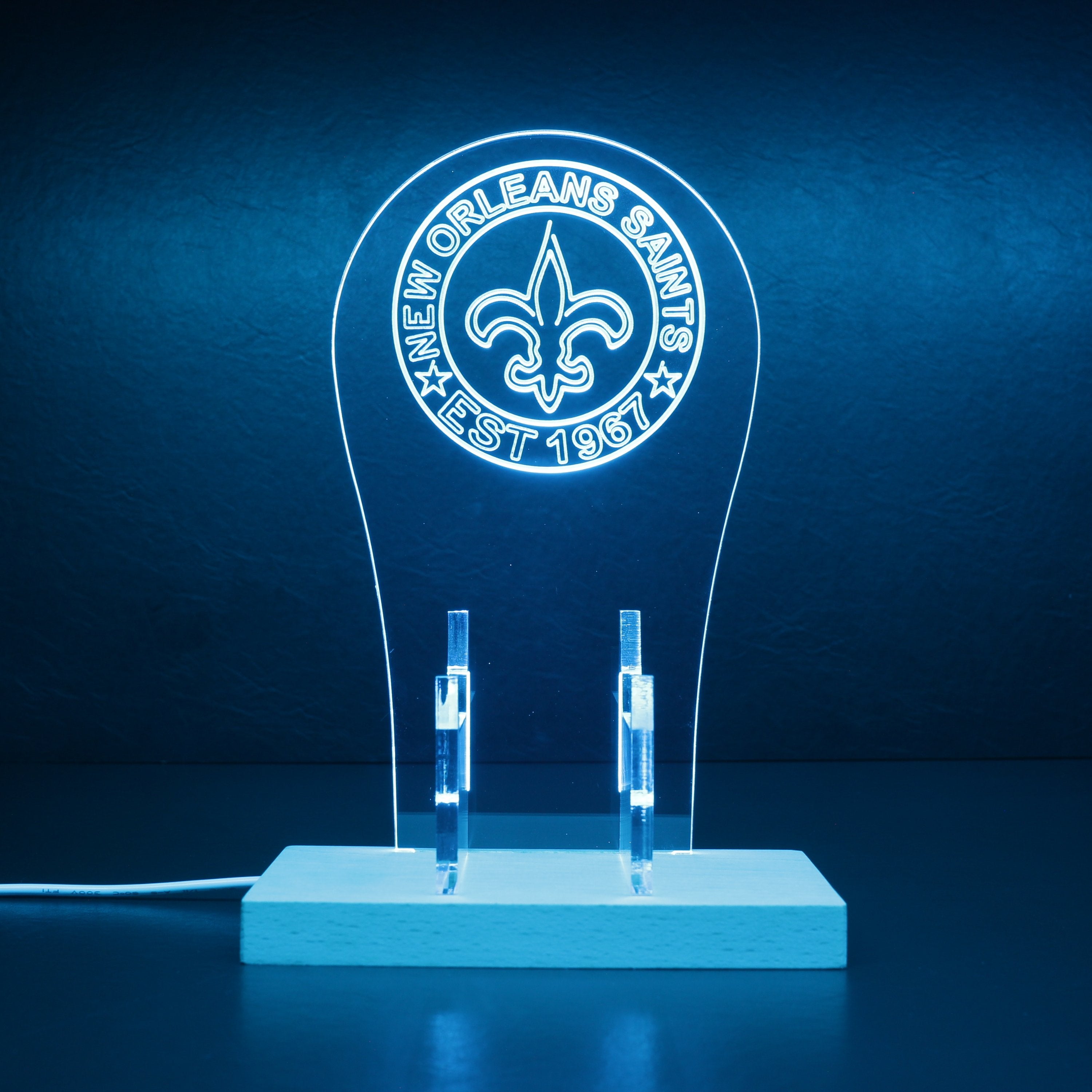 Custom Your NFL Sport Team New Orleans Saints Est.1967 RGB LED Gaming Headset Controller Stand