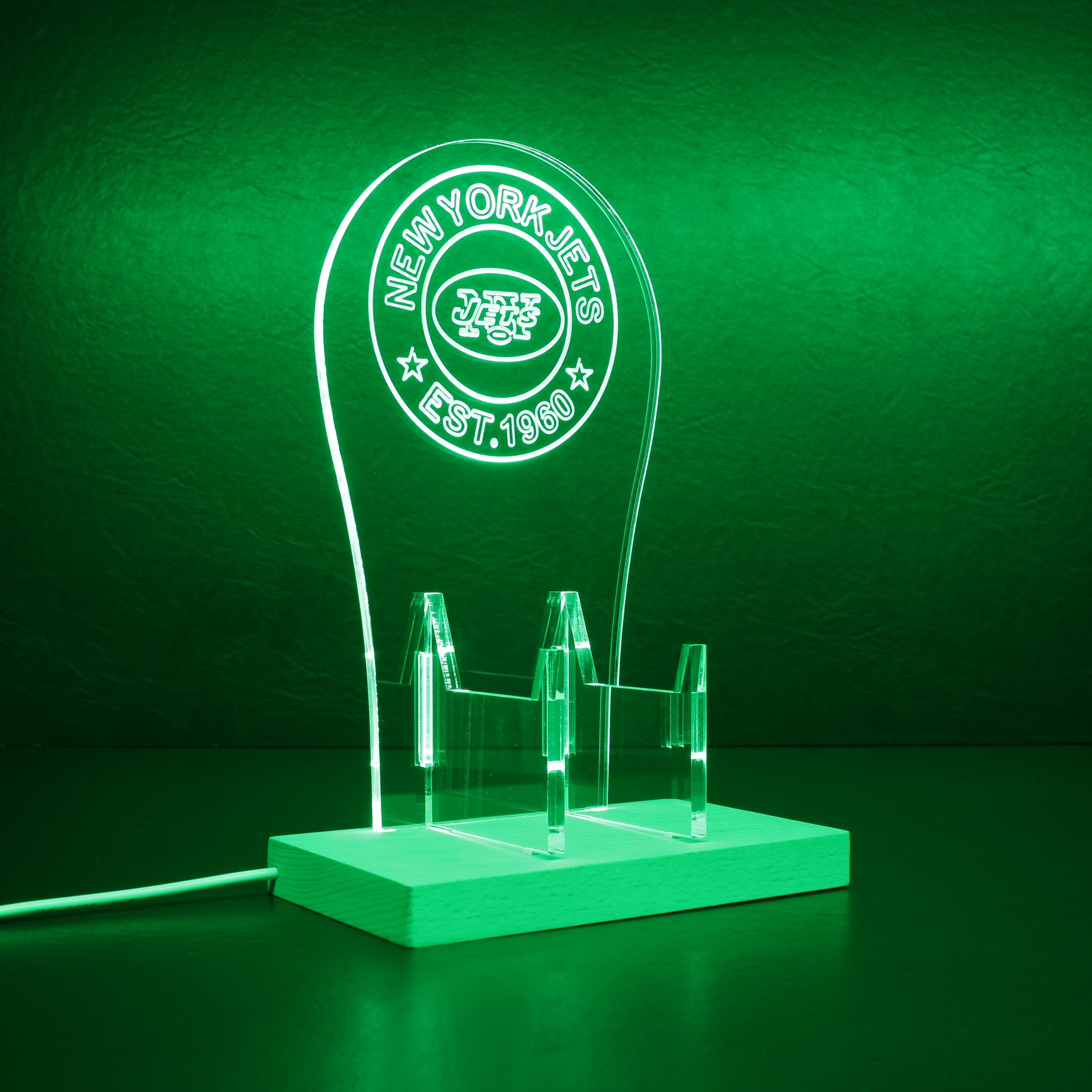 Custom Your NFL Sport Team New York Jets Est.1960 RGB LED Gaming Headset Controller Stand