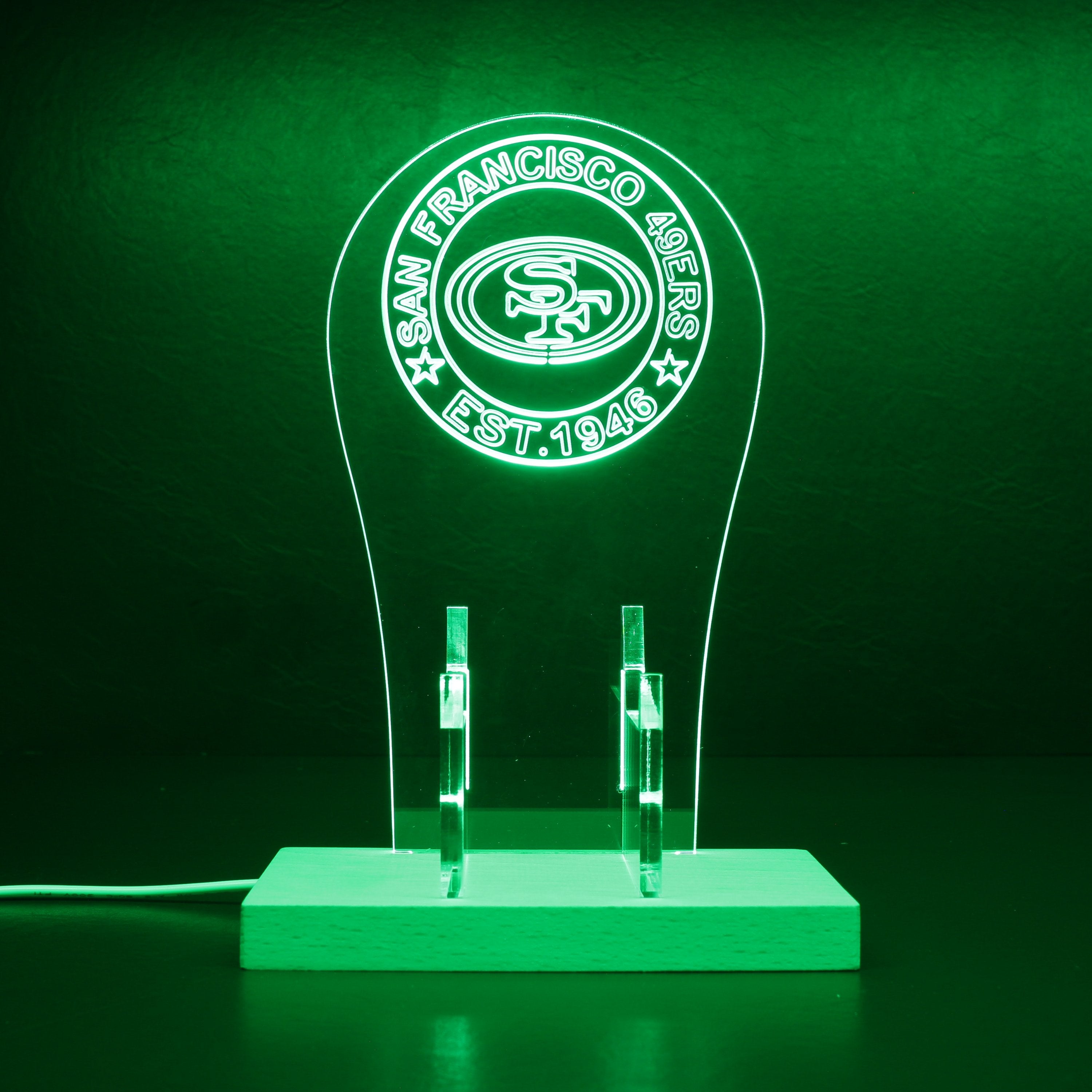 Custom Your NFL Sport Team San Francisco 49ers Est.1946 RGB LED Gaming Headset Controller Stand